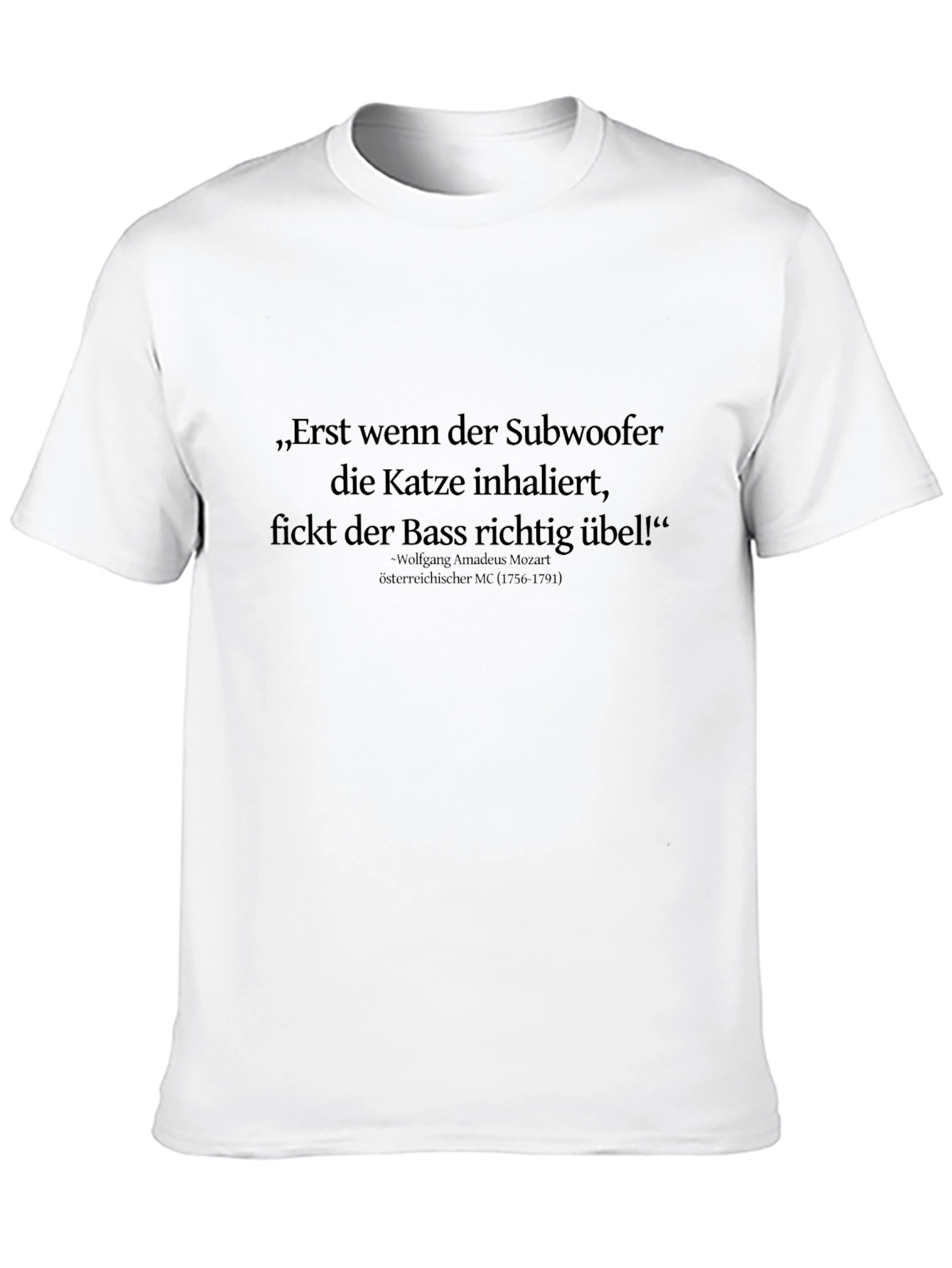 Funny Mozart T-Shirt - Subwoofer Cat Bass