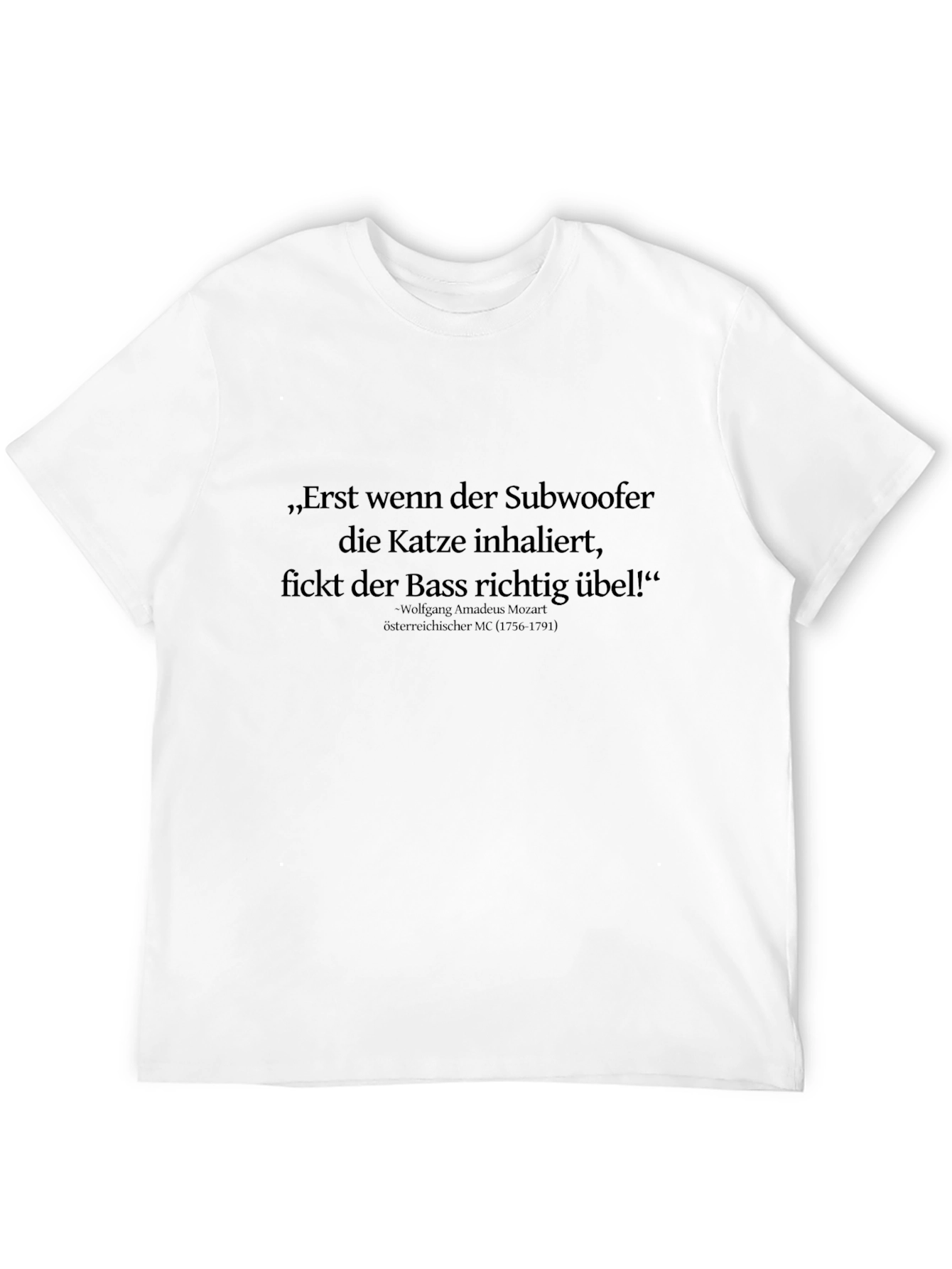 Funny Mozart T-Shirt - Subwoofer Cat Bass