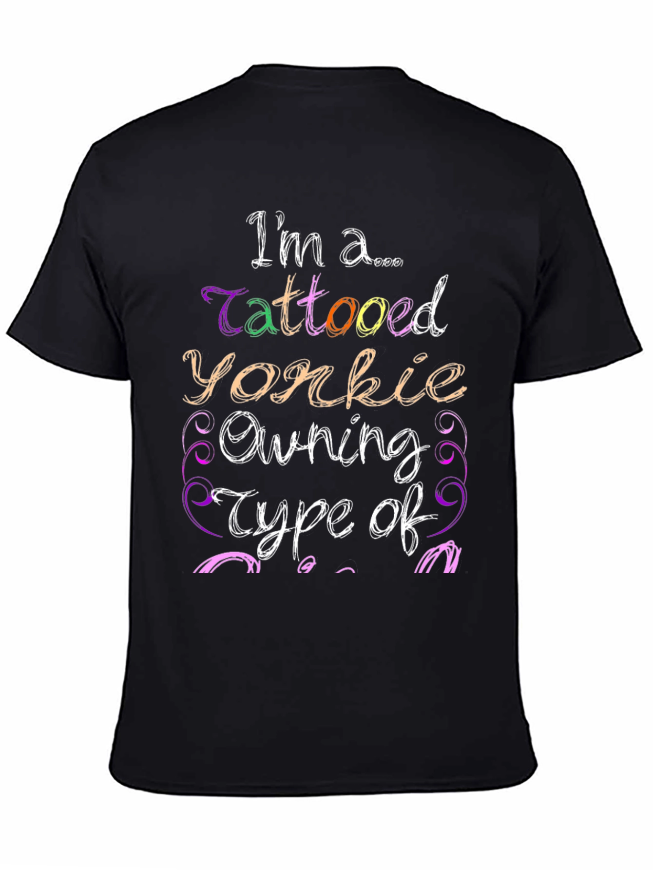 Tattooed Yorkie Owner Graphic T-Shirt - Black