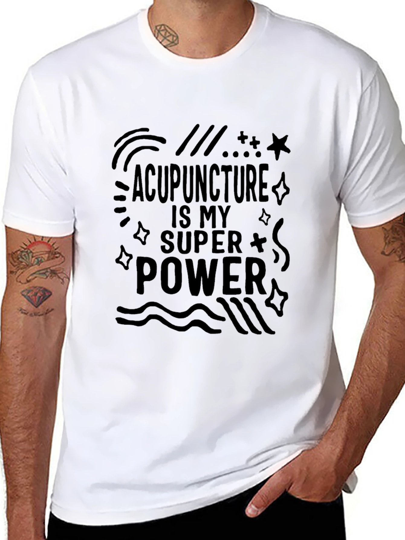 Acupuncture is My Superpower Black T-Shirt
