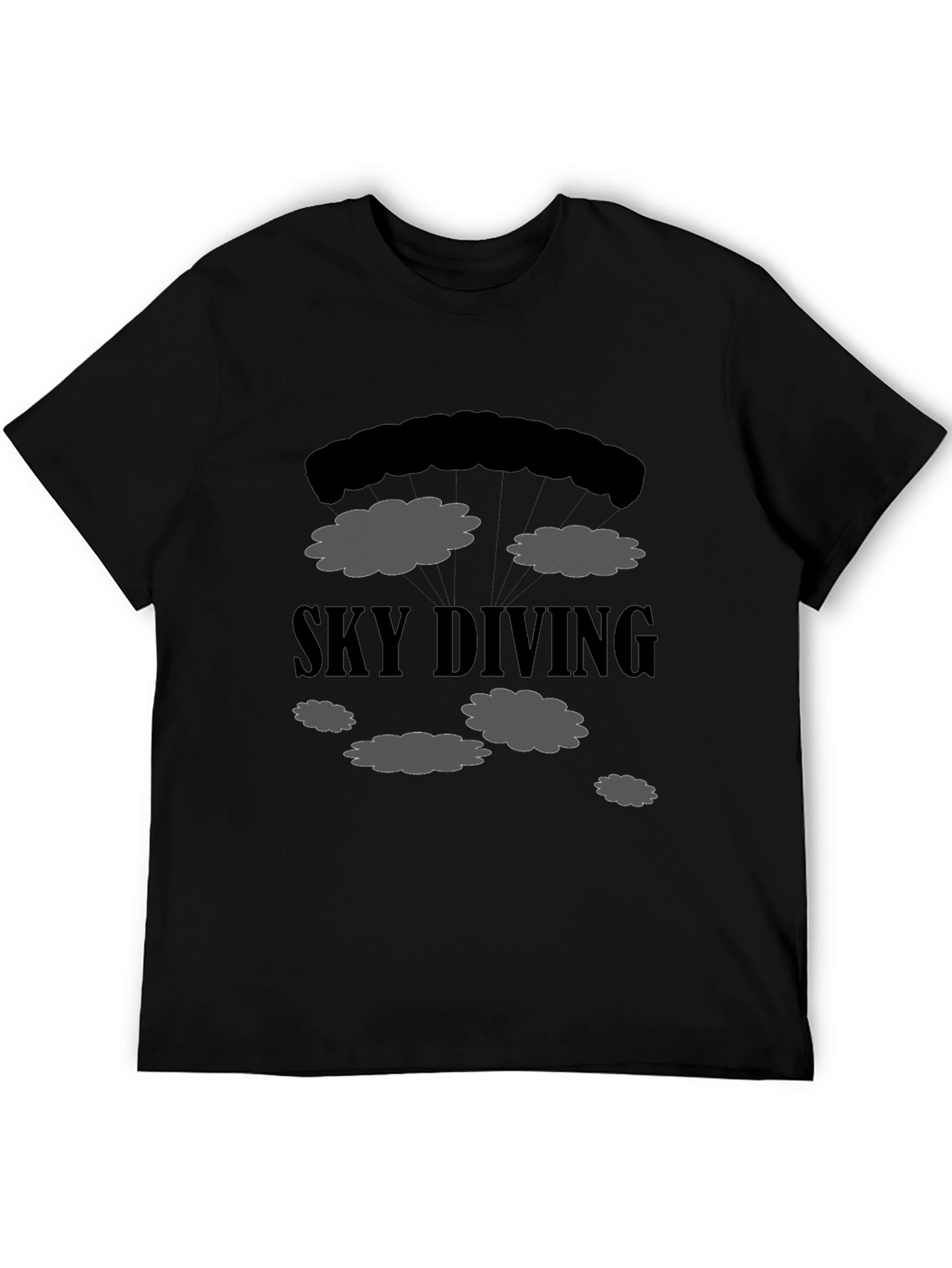 Skydiving Graphic Black T-Shirt