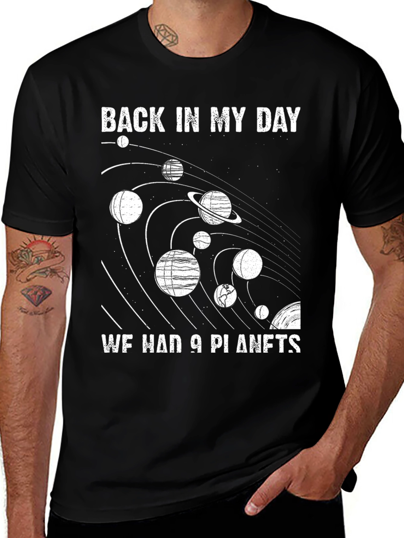 Retro 9 Planets Graphic Tee