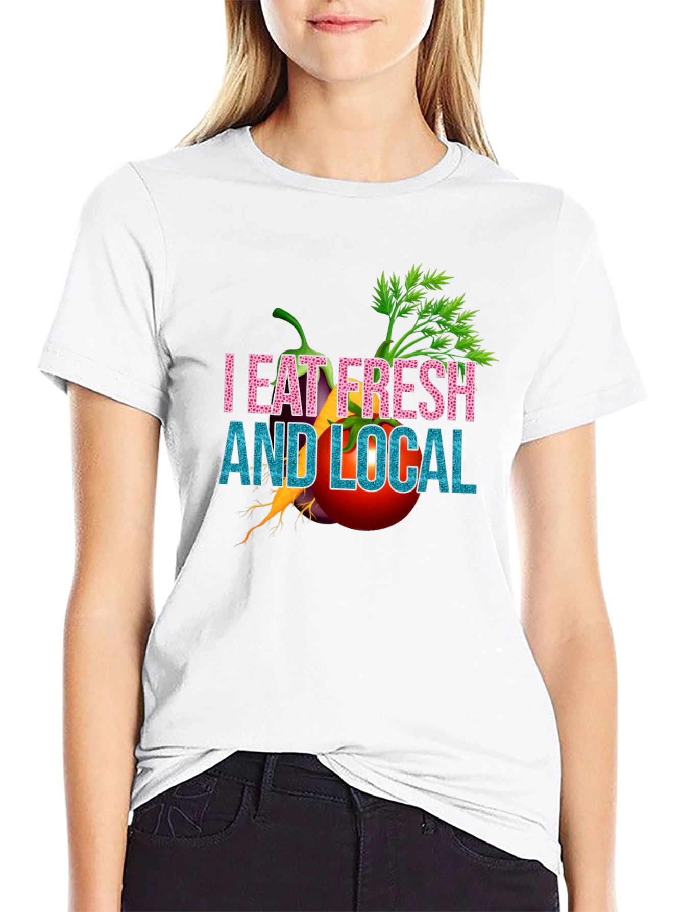 Eat Fresh & Local Black T-Shirt