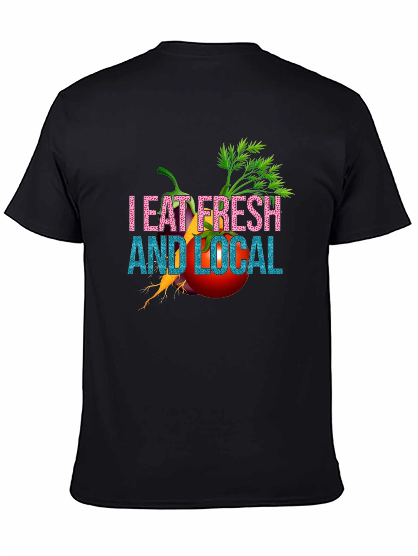 Eat Fresh & Local Black T-Shirt