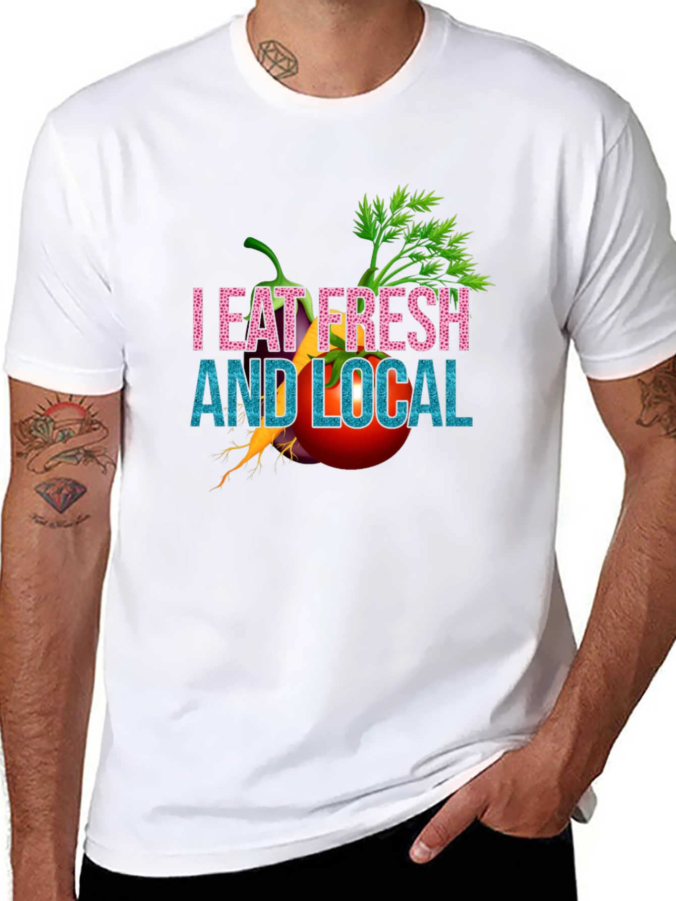 Eat Fresh & Local Black T-Shirt