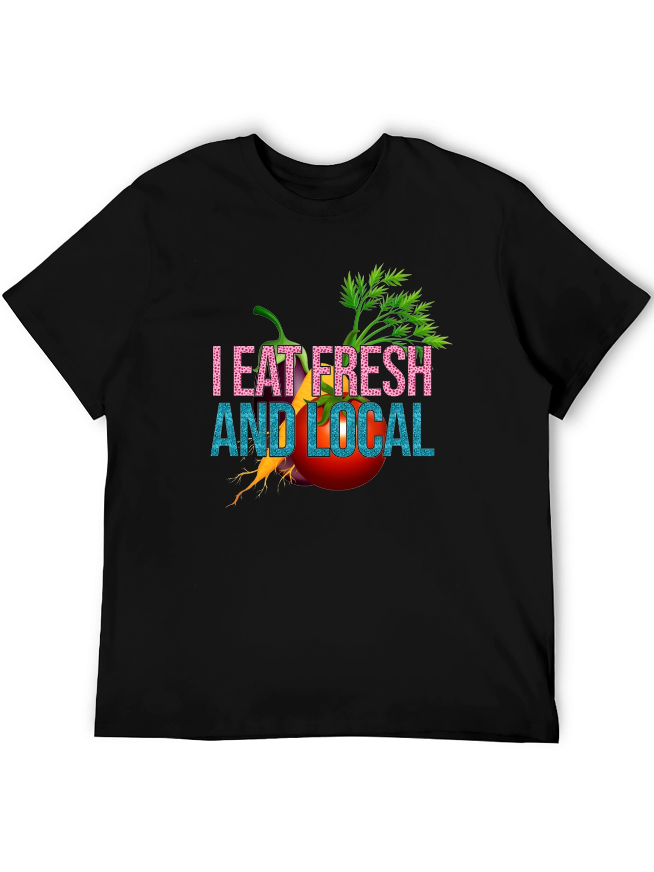 Eat Fresh & Local Black T-Shirt
