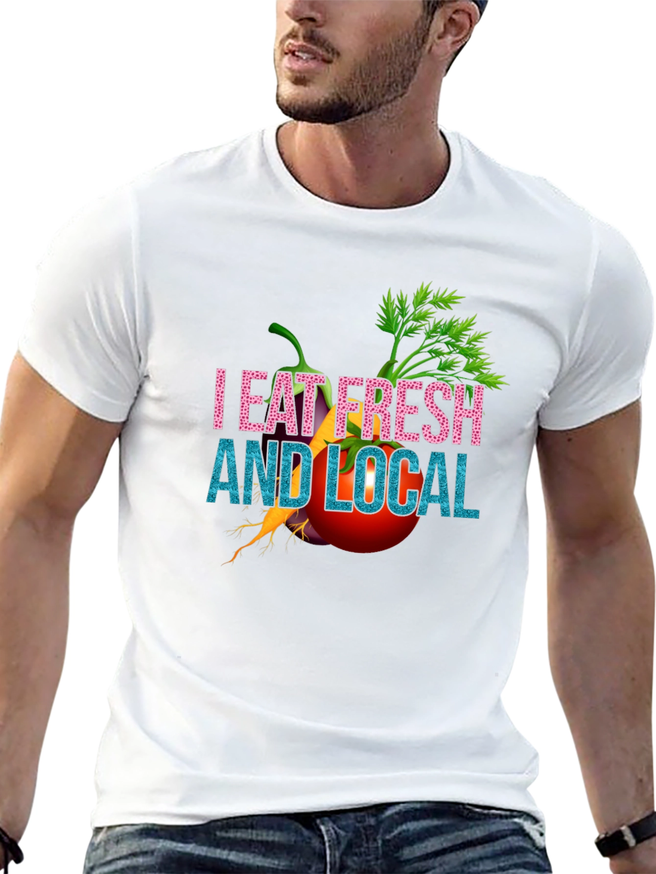 Eat Fresh & Local Black T-Shirt