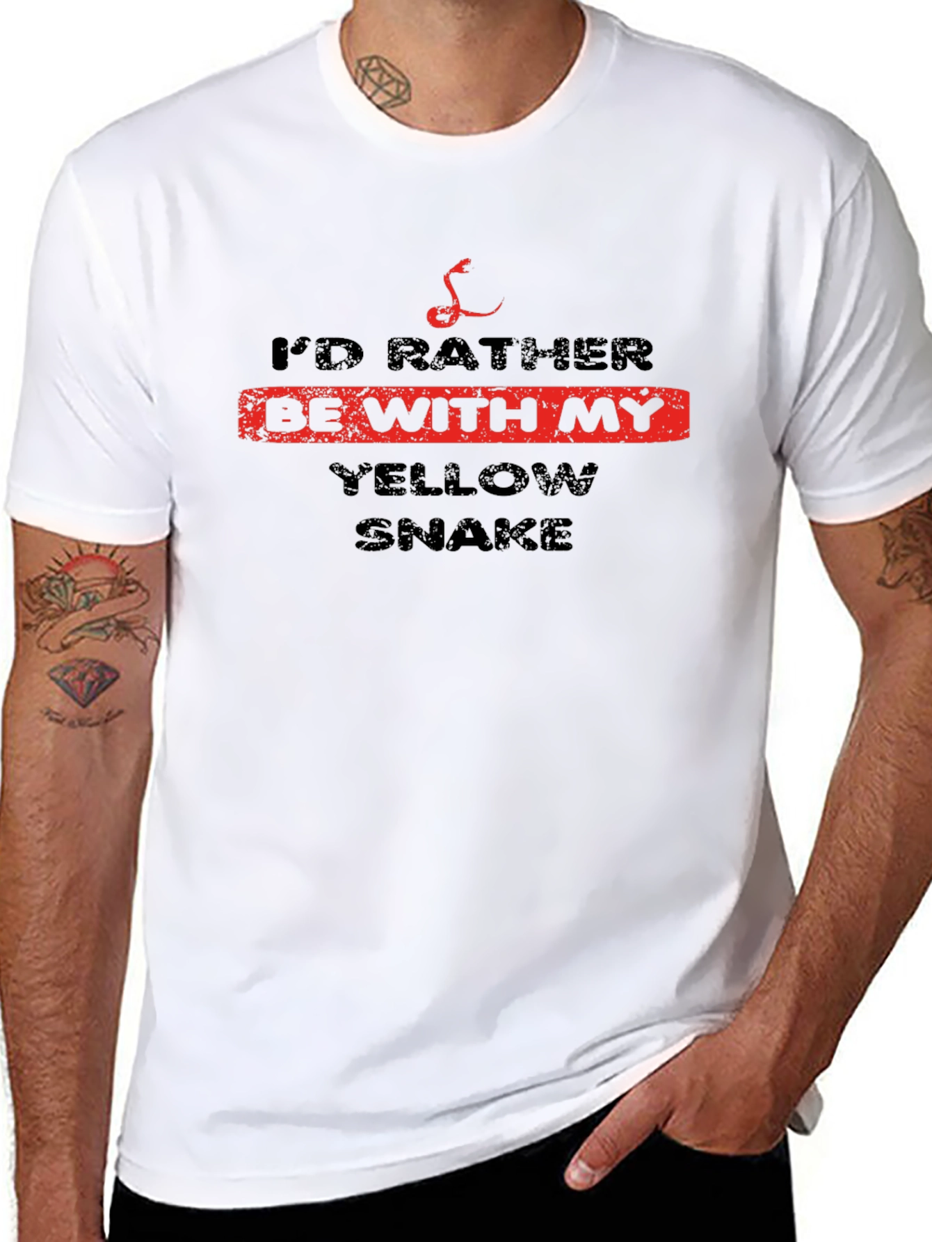 Id Rather Be With My Yellow Snake Graphic T-Shirt
