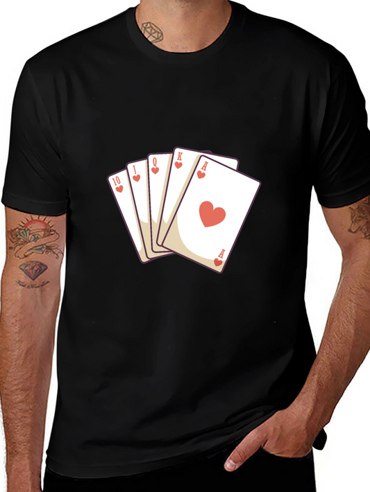 Heart Flush Graphic Tee - Black Cotton T-Shirt