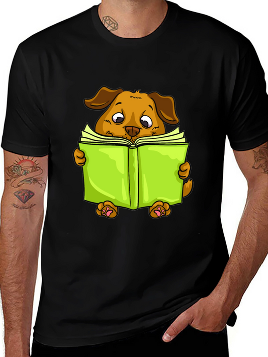 Reading Dog Graphic Tee - Soft Cotton Blend