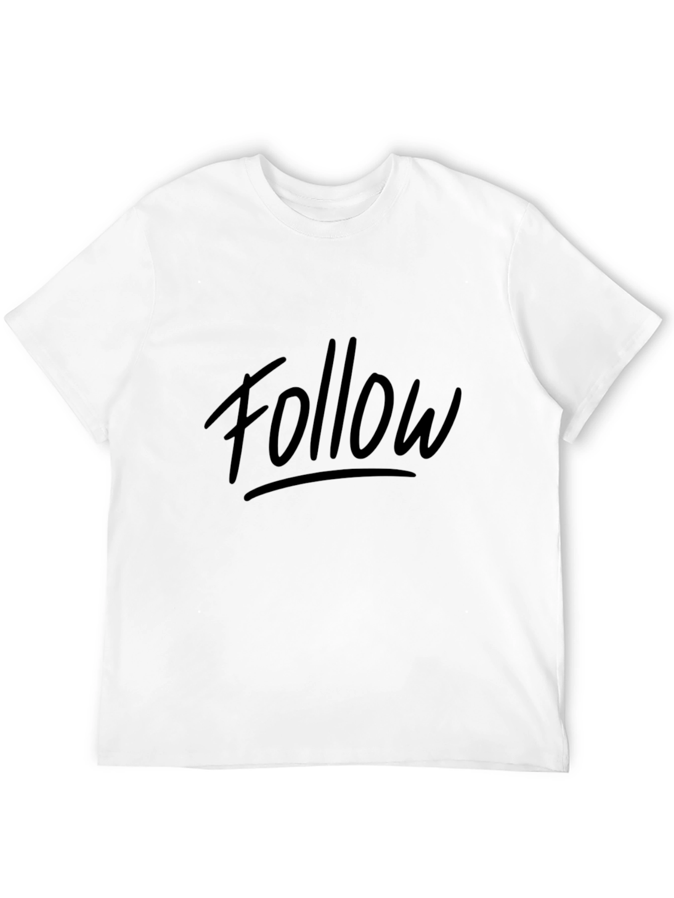 Follow T-Shirt - Black Cotton Casual Tee