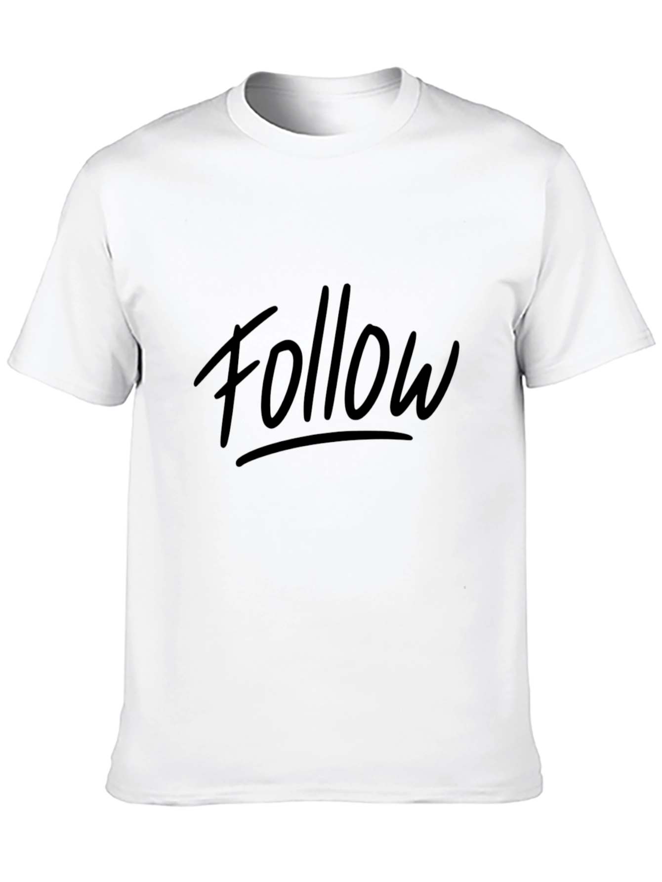 Follow T-Shirt - Black Cotton Casual Tee