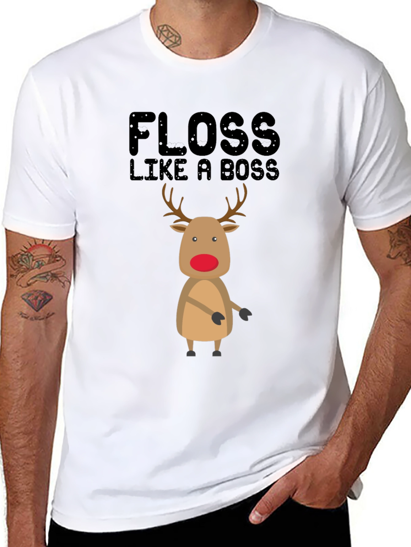 Floss Like A Boss Reindeer Christmas T-Shirt