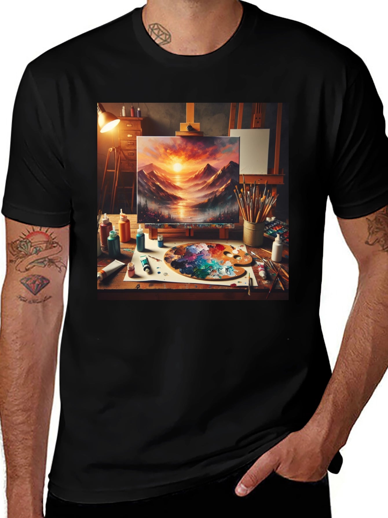Artistic Painting Graphic Tee - Painters Studio