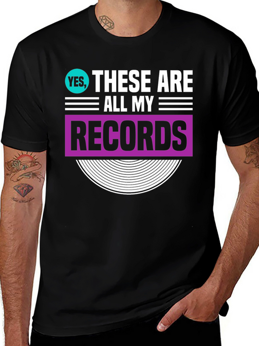 Retro Vinyl Records T-Shirt - Music Lover Tee