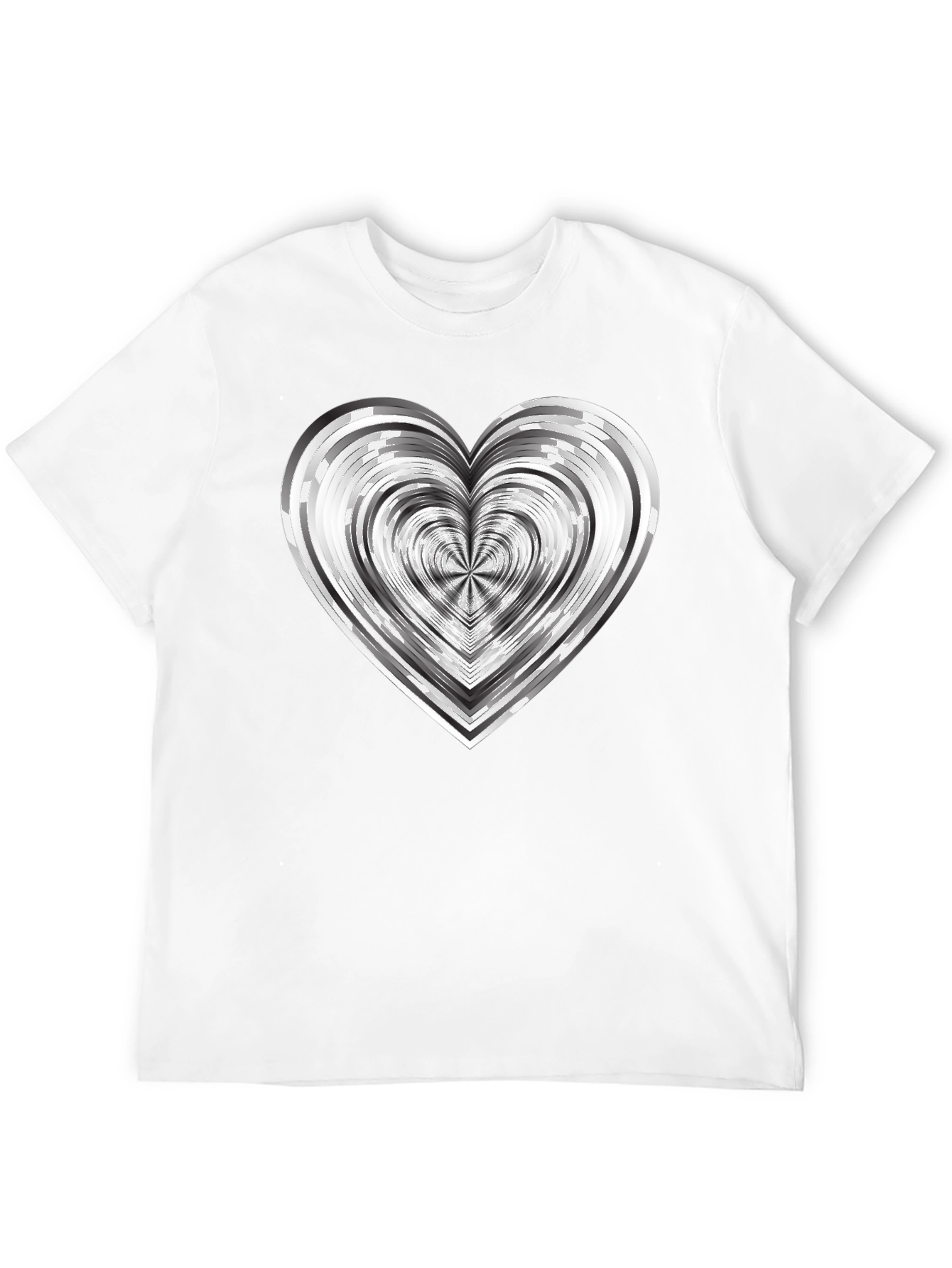 Abstract Heart Graphic Tee - Modern Black T-Shirt