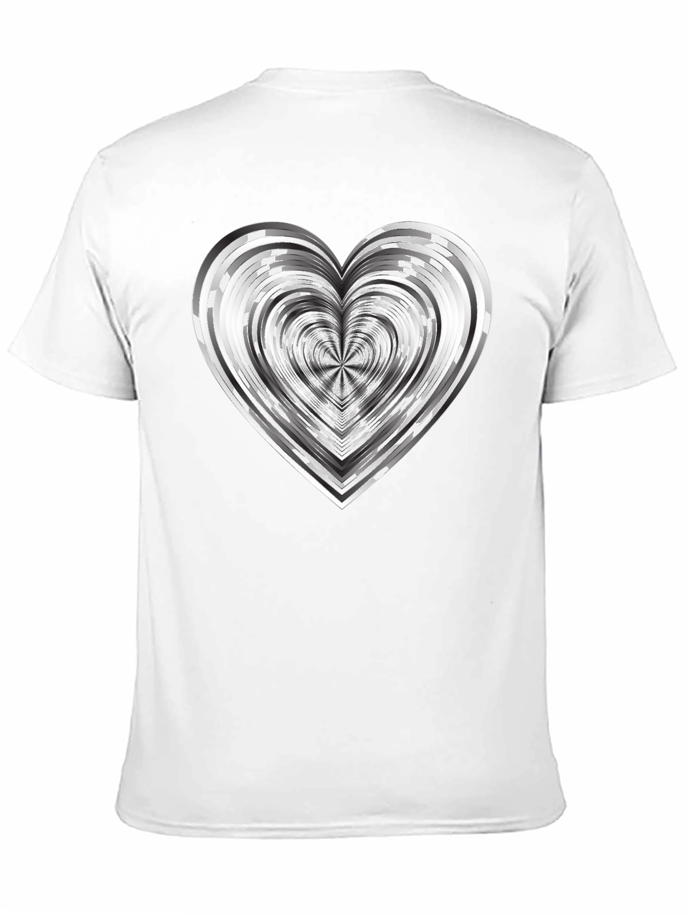 Abstract Heart Graphic Tee - Modern Black T-Shirt