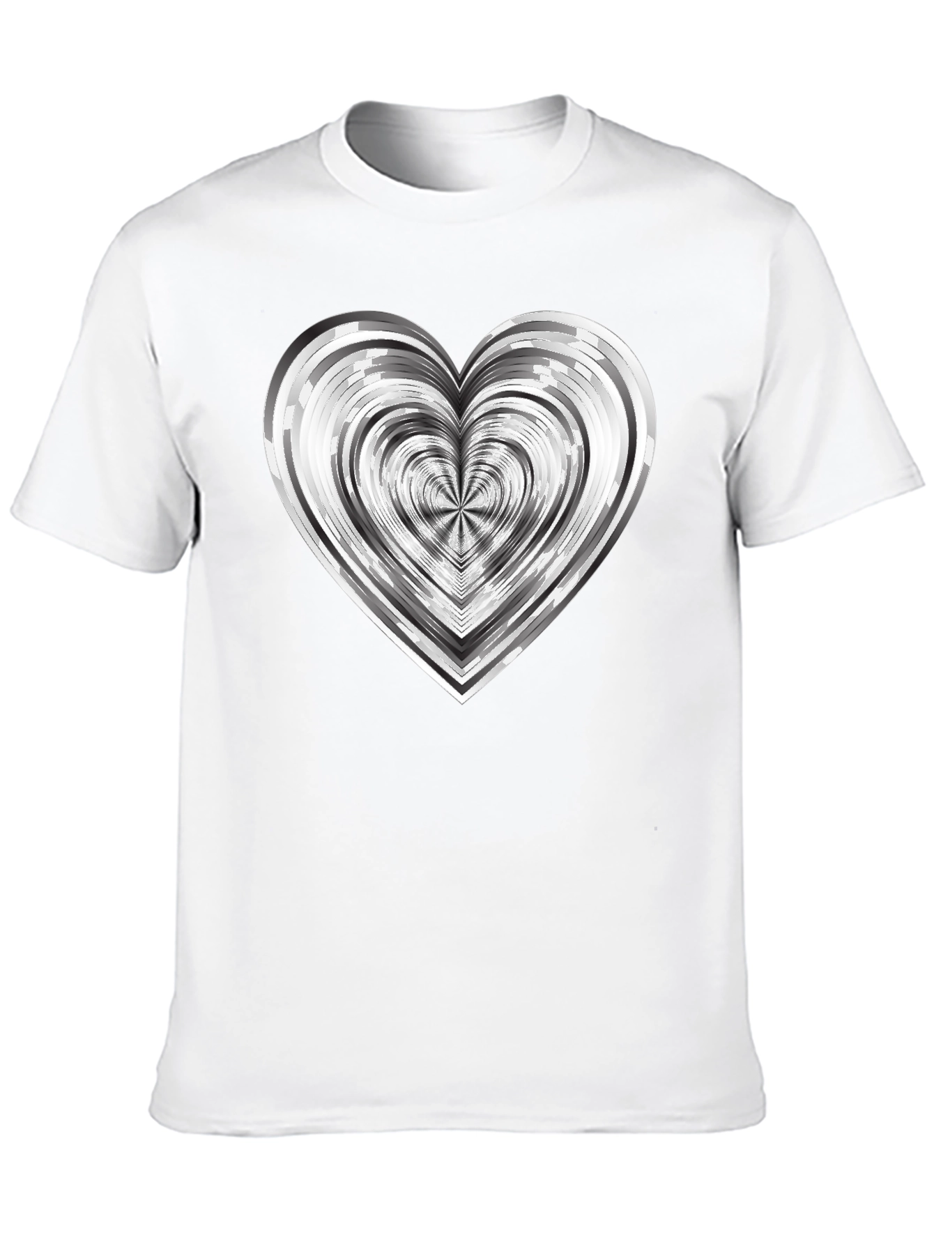 Abstract Heart Graphic Tee - Modern Black T-Shirt