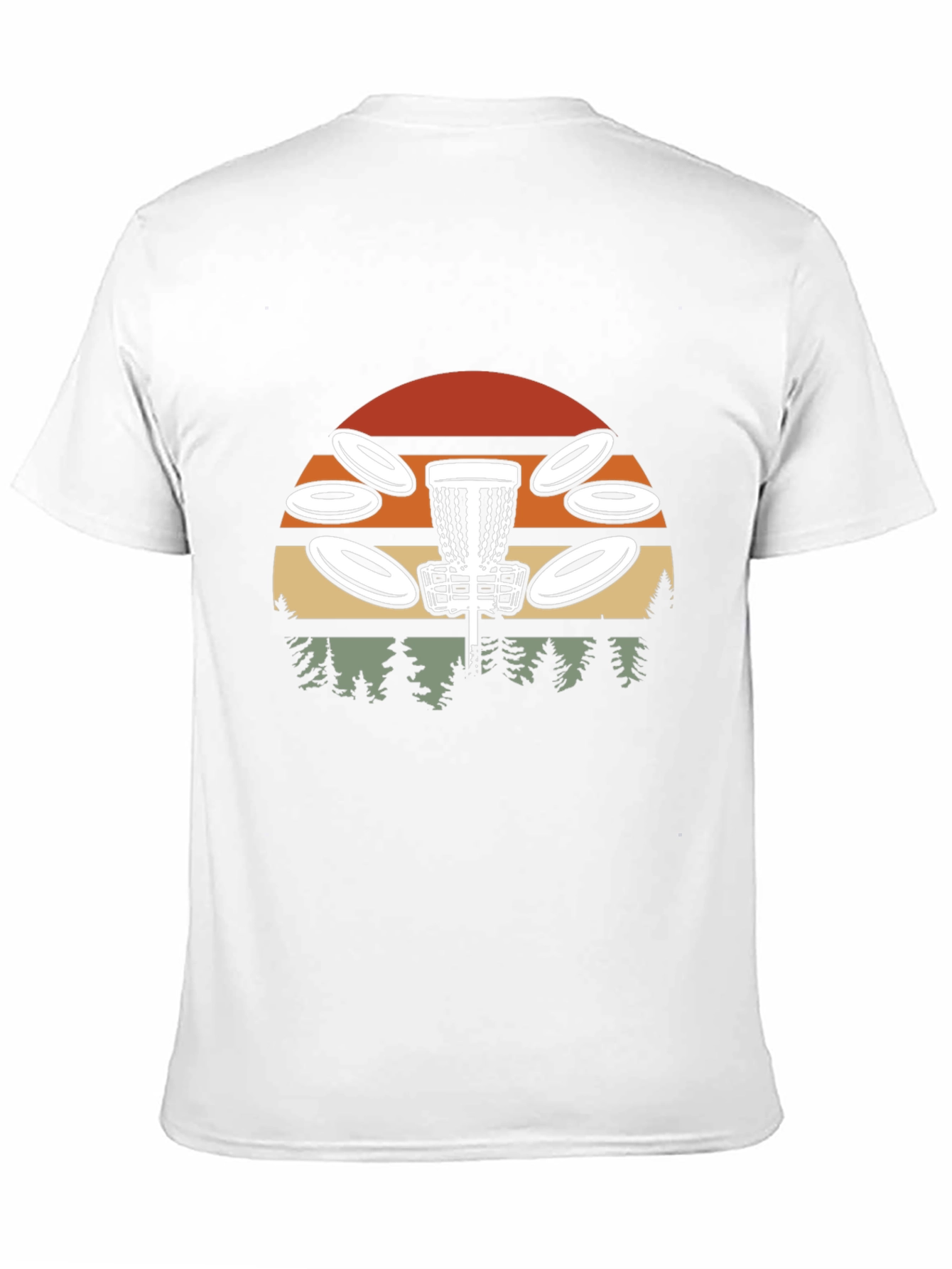 Retro Disc Golf T-Shirt - Sunset & Course Design