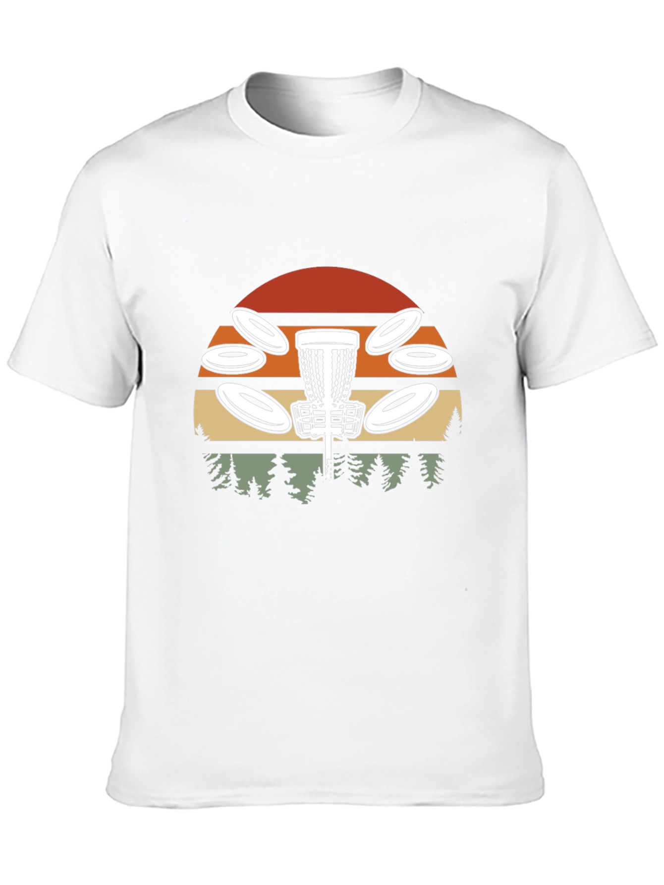 Retro Disc Golf T-Shirt - Sunset & Course Design