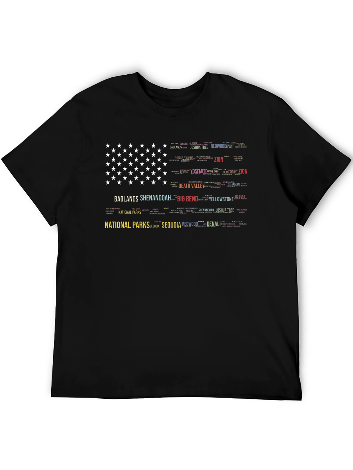 National Parks American Flag Word Art T-Shirt