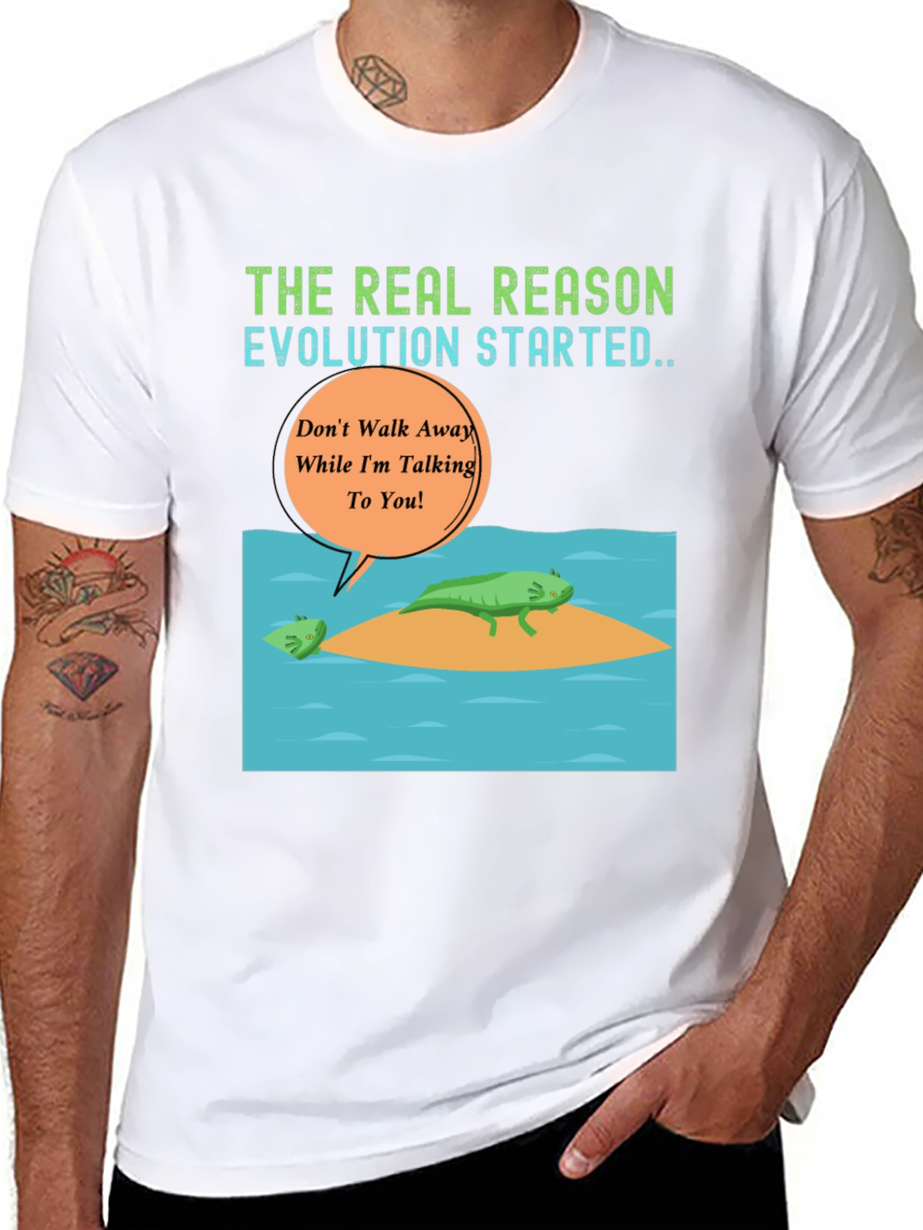 Evolution Axolotl T-Shirt - Dont Walk Away Talking Tee