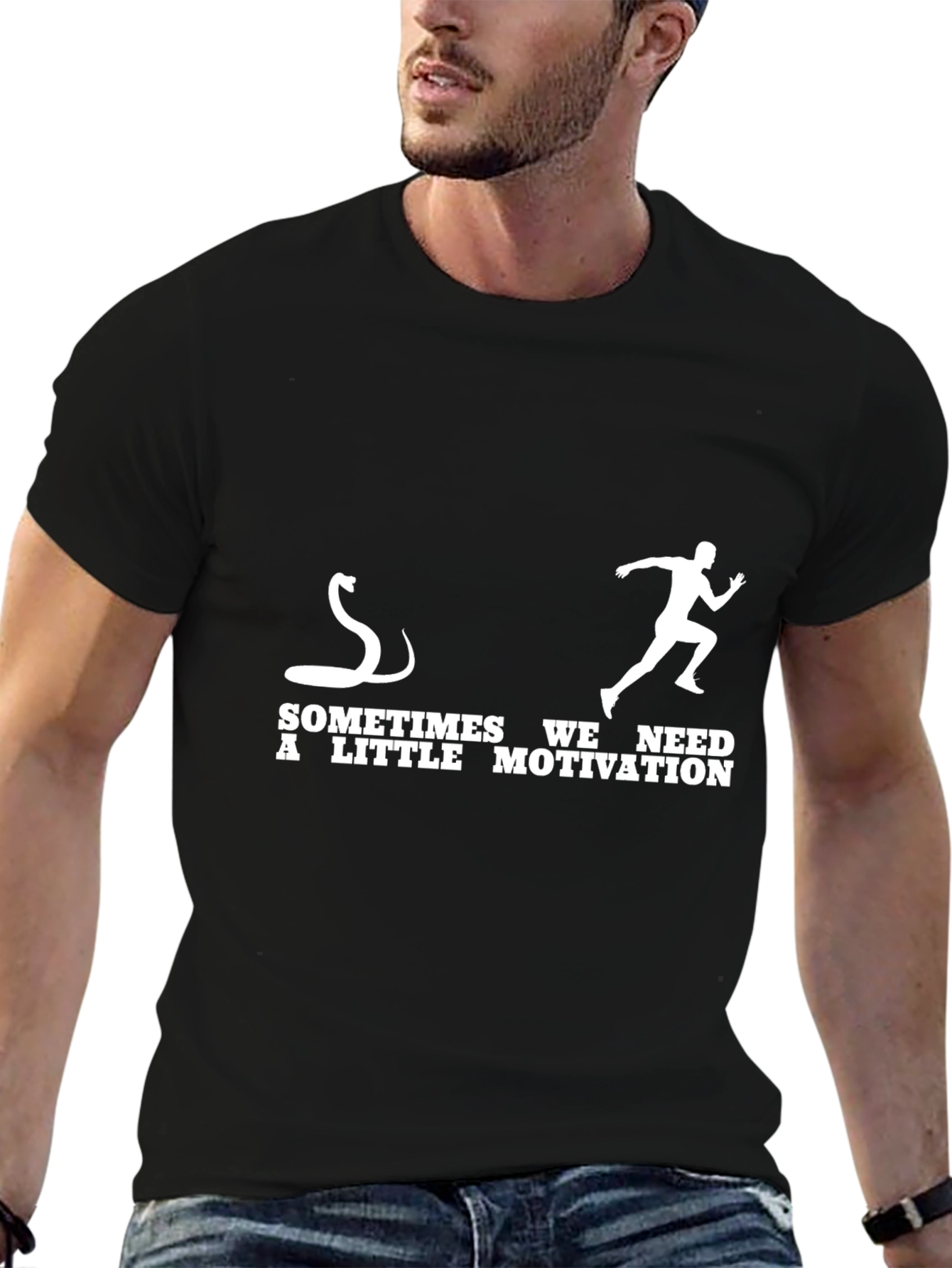 Motivational Snake Chasing Runner Graphic Tee
