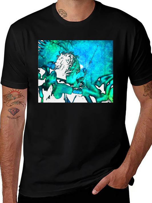 Abstract Art Graphic Print Black T-Shirt