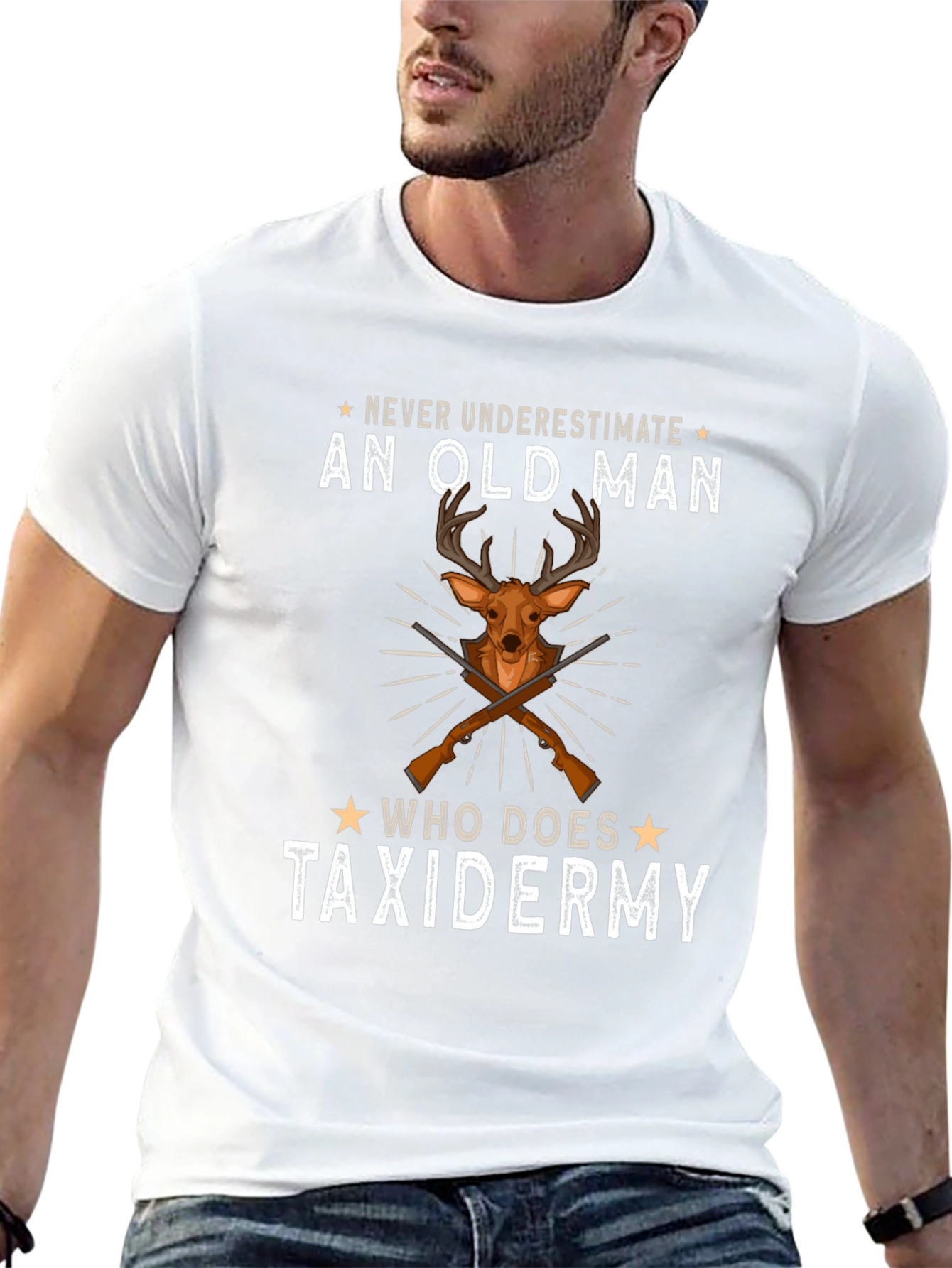 Never Underestimate Old Man Taxidermy T-Shirt