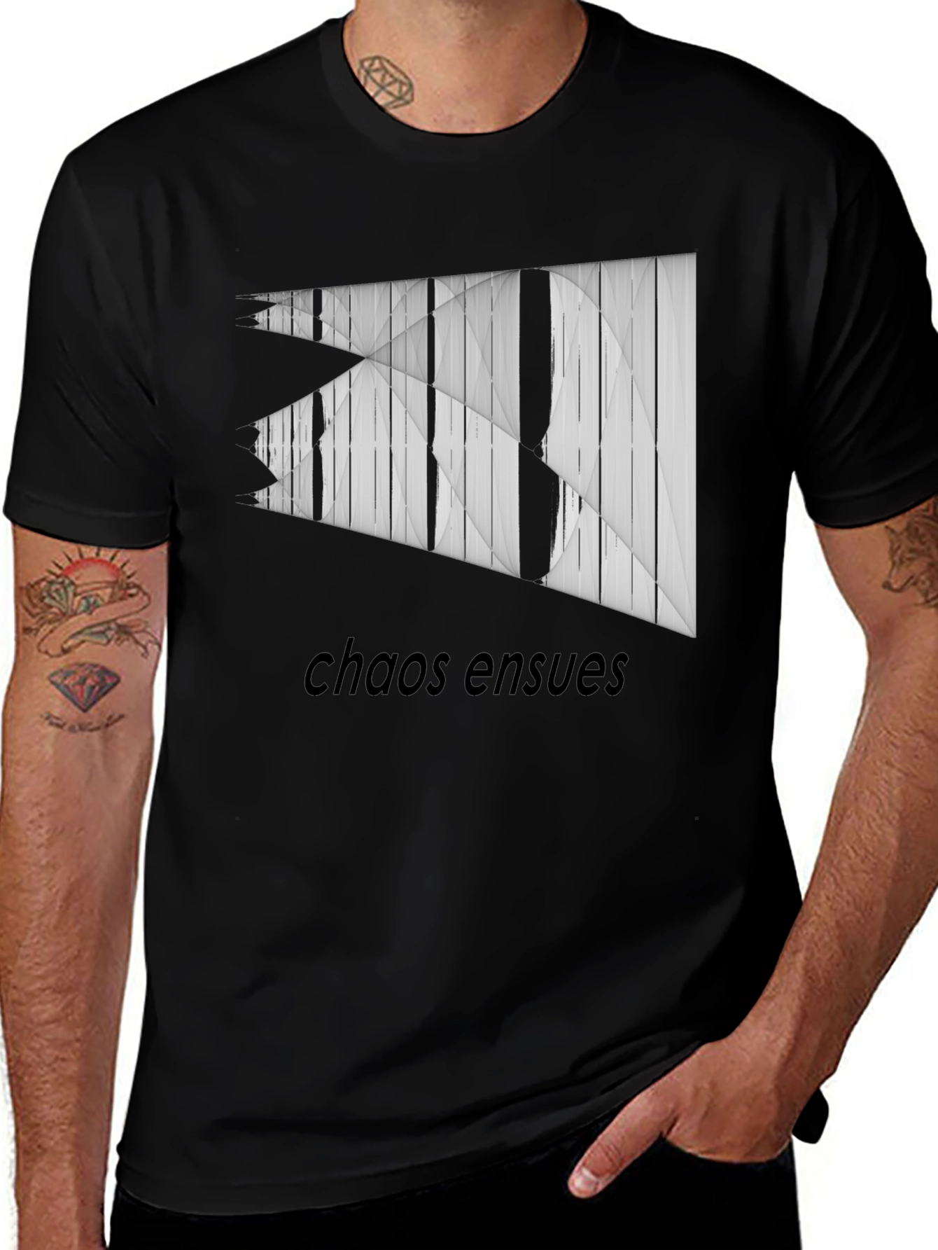 Chaos Ensues Graphic Tee - Modern Abstract Design
