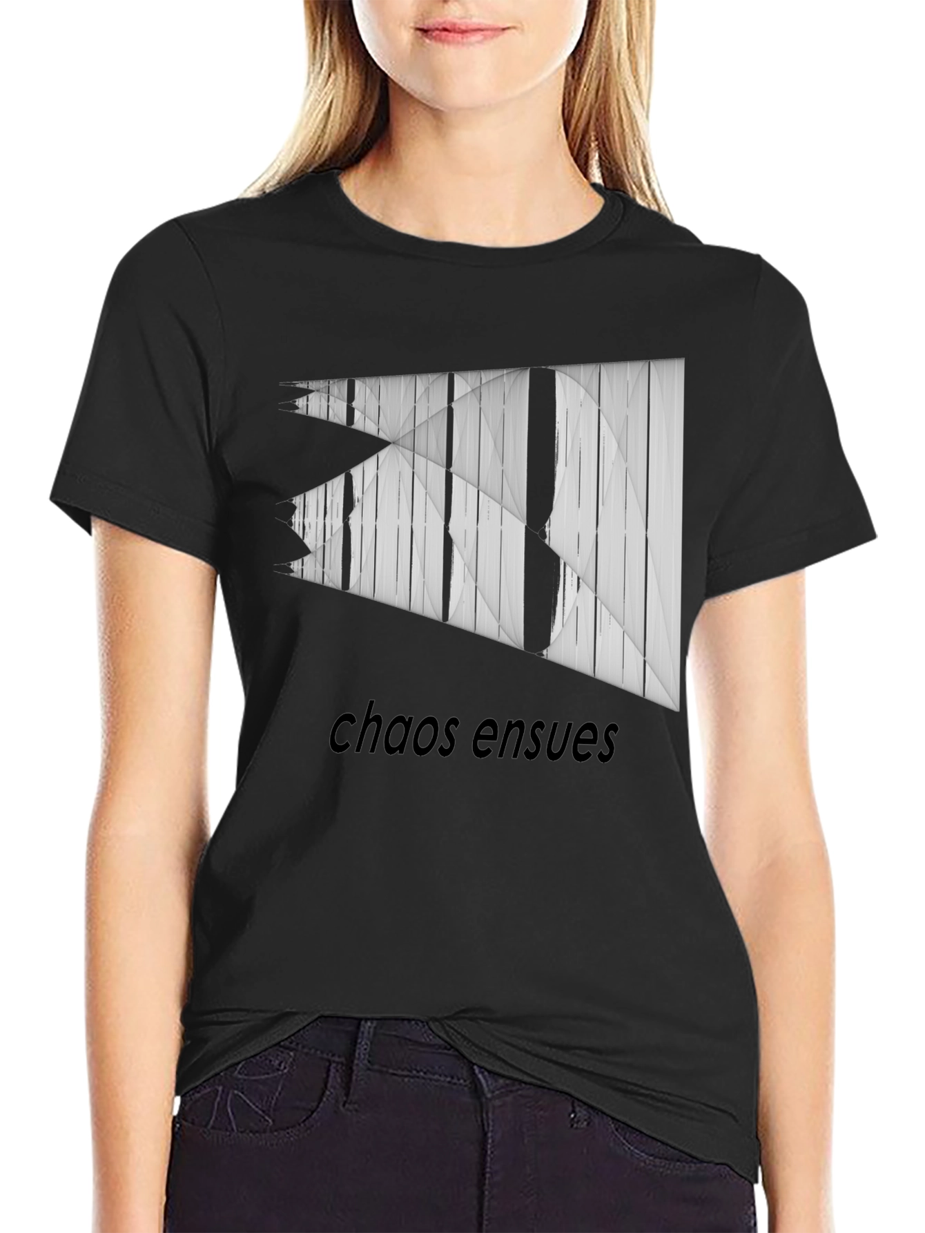 Chaos Ensues Graphic Tee - Modern Abstract Design