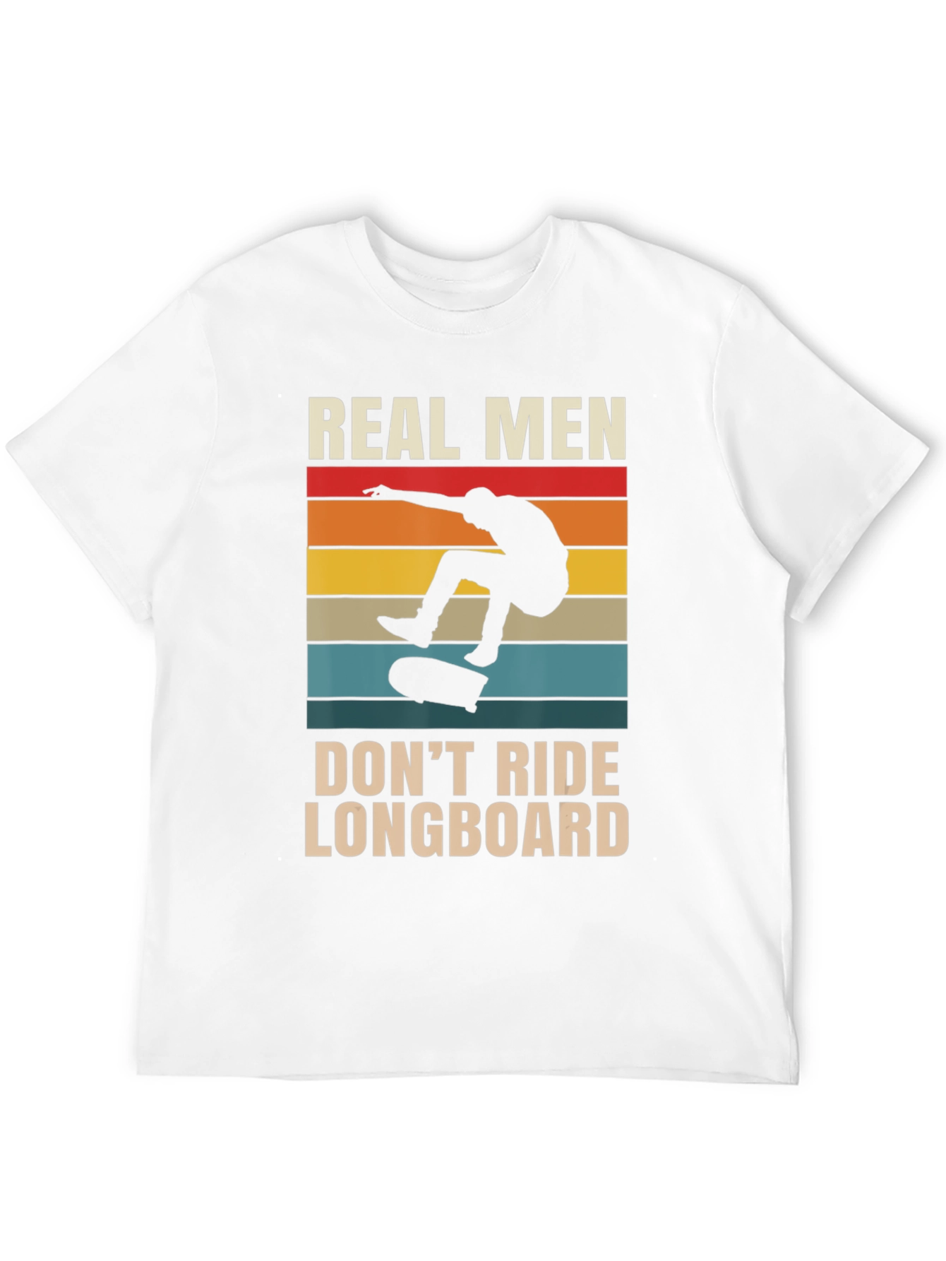 Real Men Dont Ride Longboard Black T-Shirt