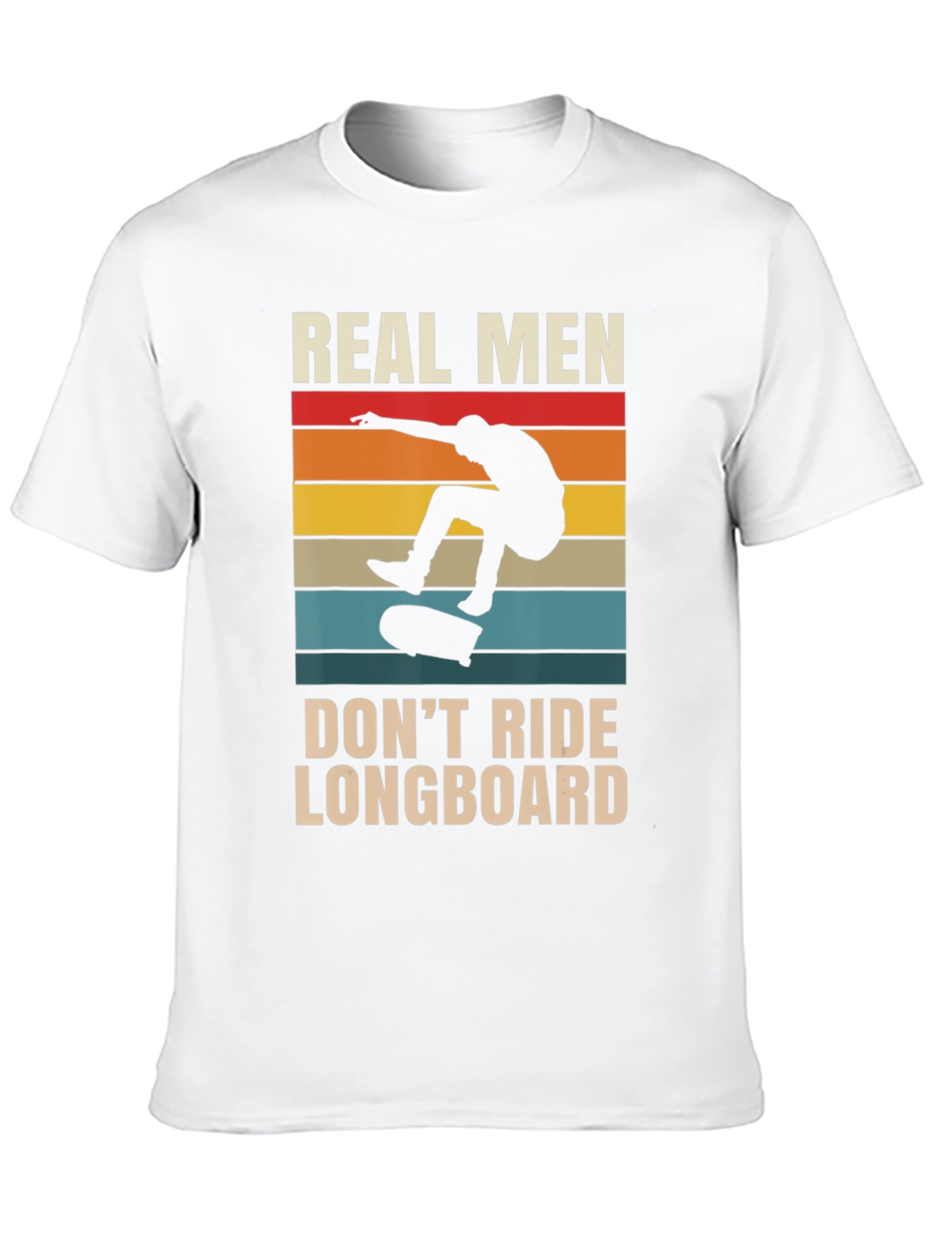 Real Men Dont Ride Longboard Black T-Shirt