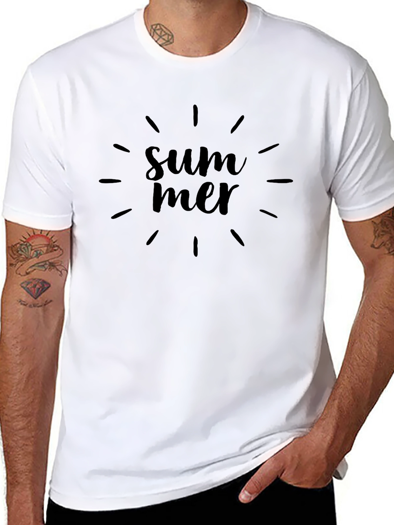 Summer Graphic Tee - Black Casual Shirt