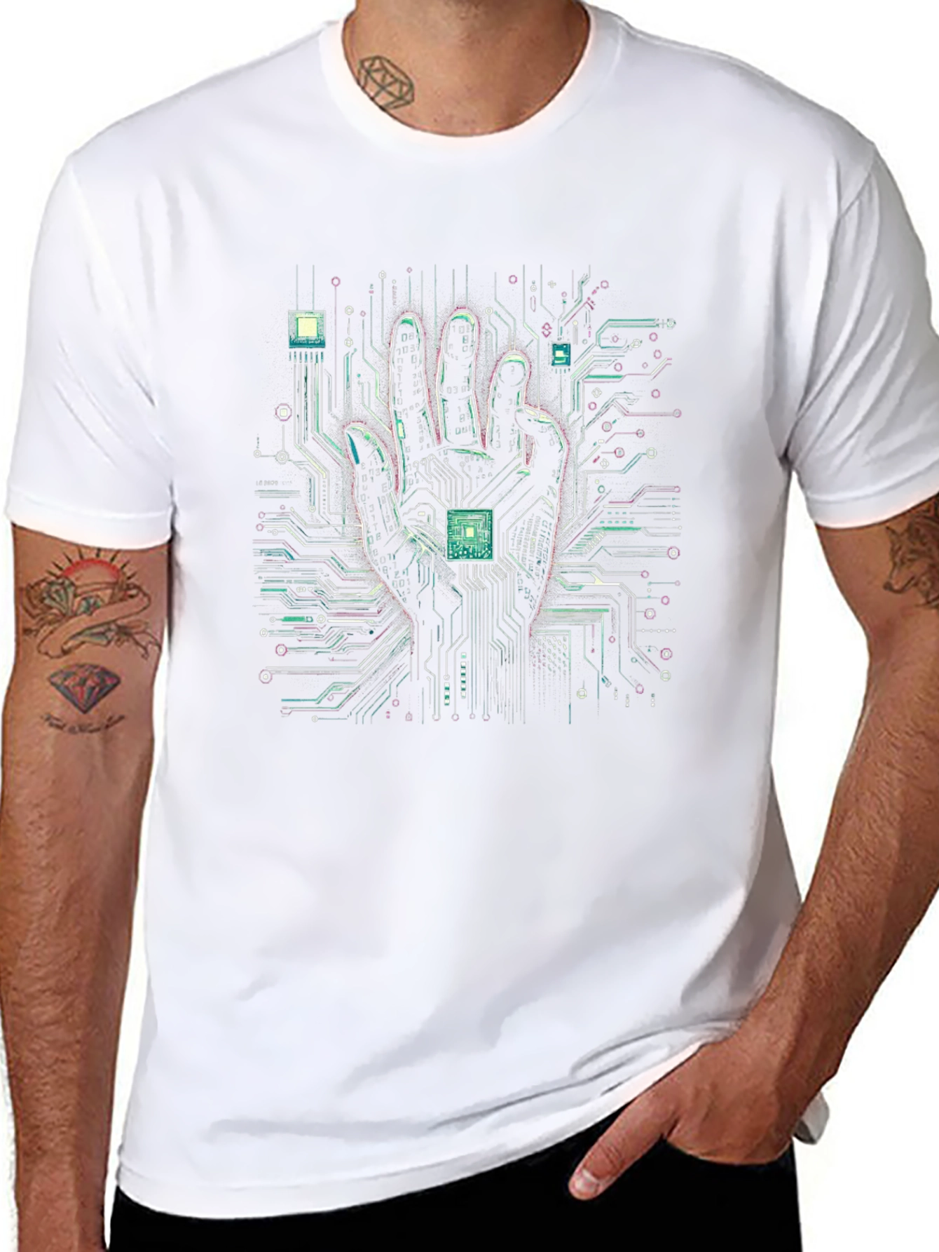 Tech Hand T-Shirt - Circuit Board Graphic Tee