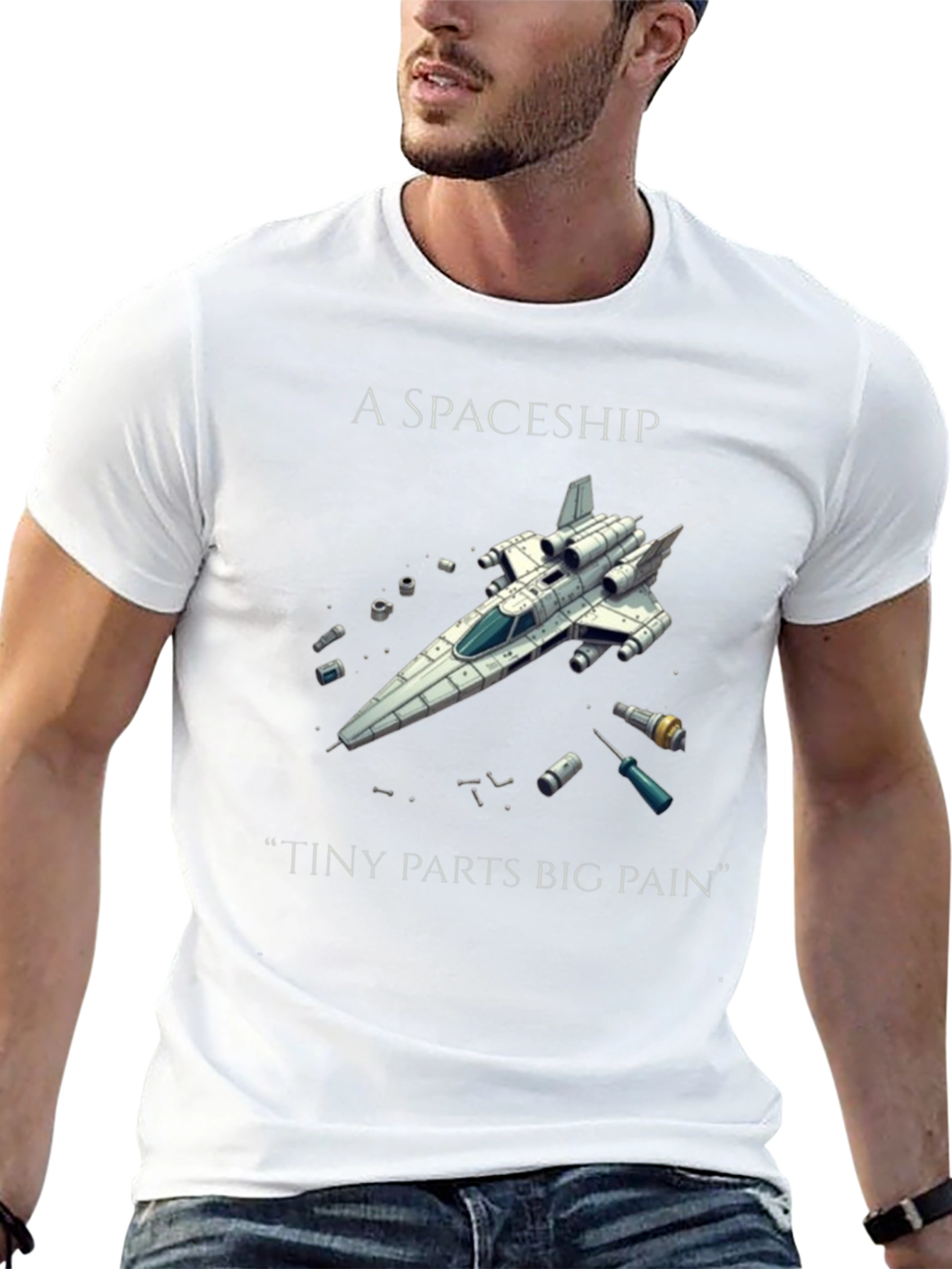 Spaceship Tiny Parts Big Pain T-Shirt