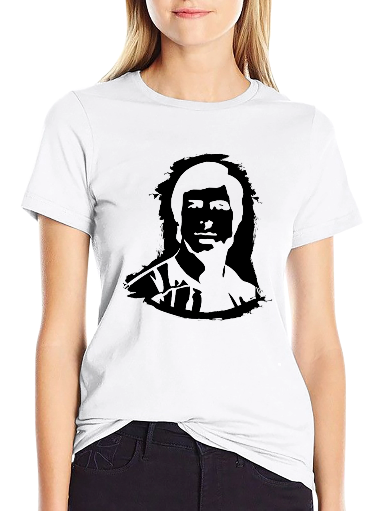 Retro Portrait Black T-Shirt