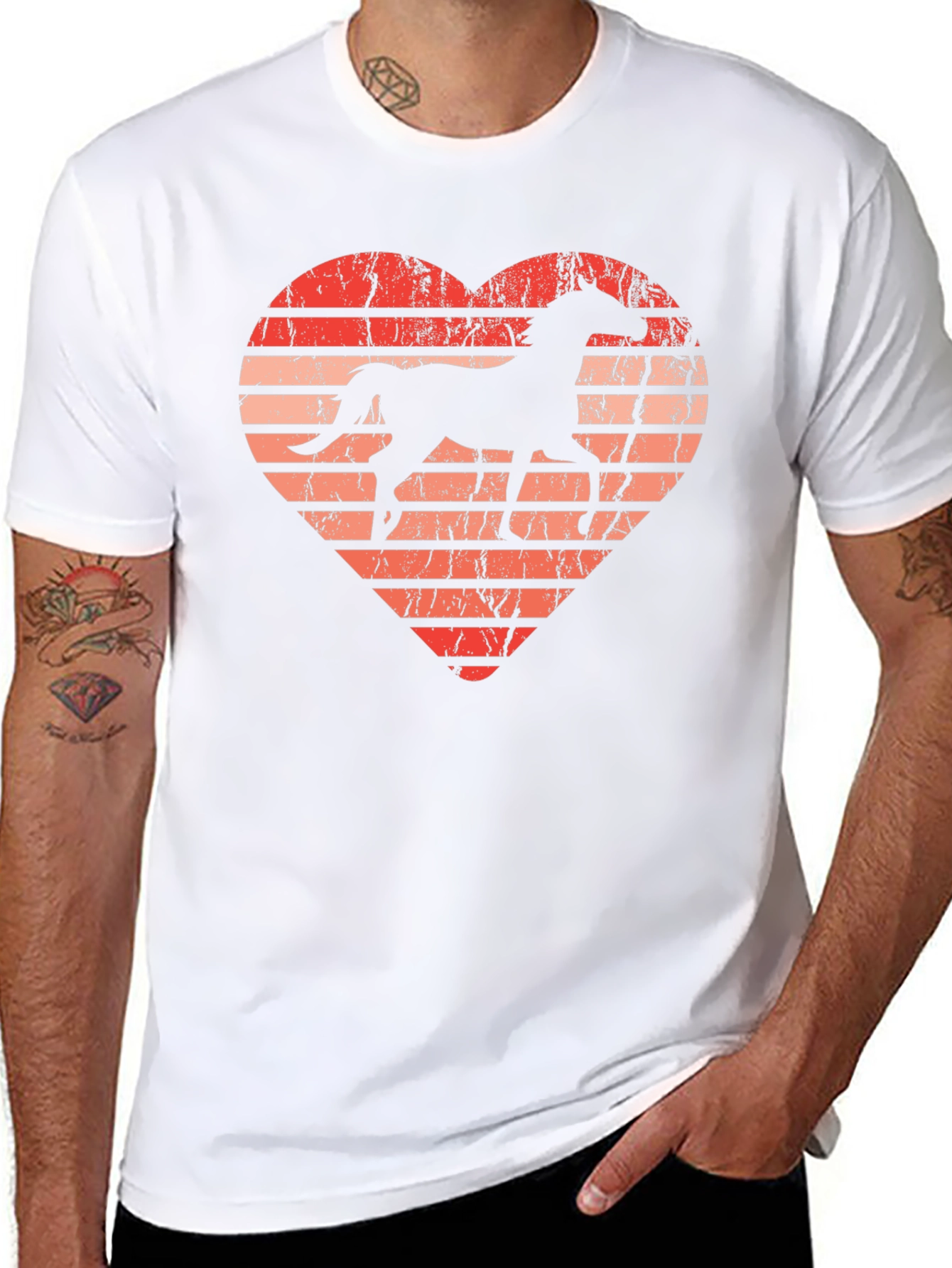 Horse Lover Heart Graphic T-Shirt