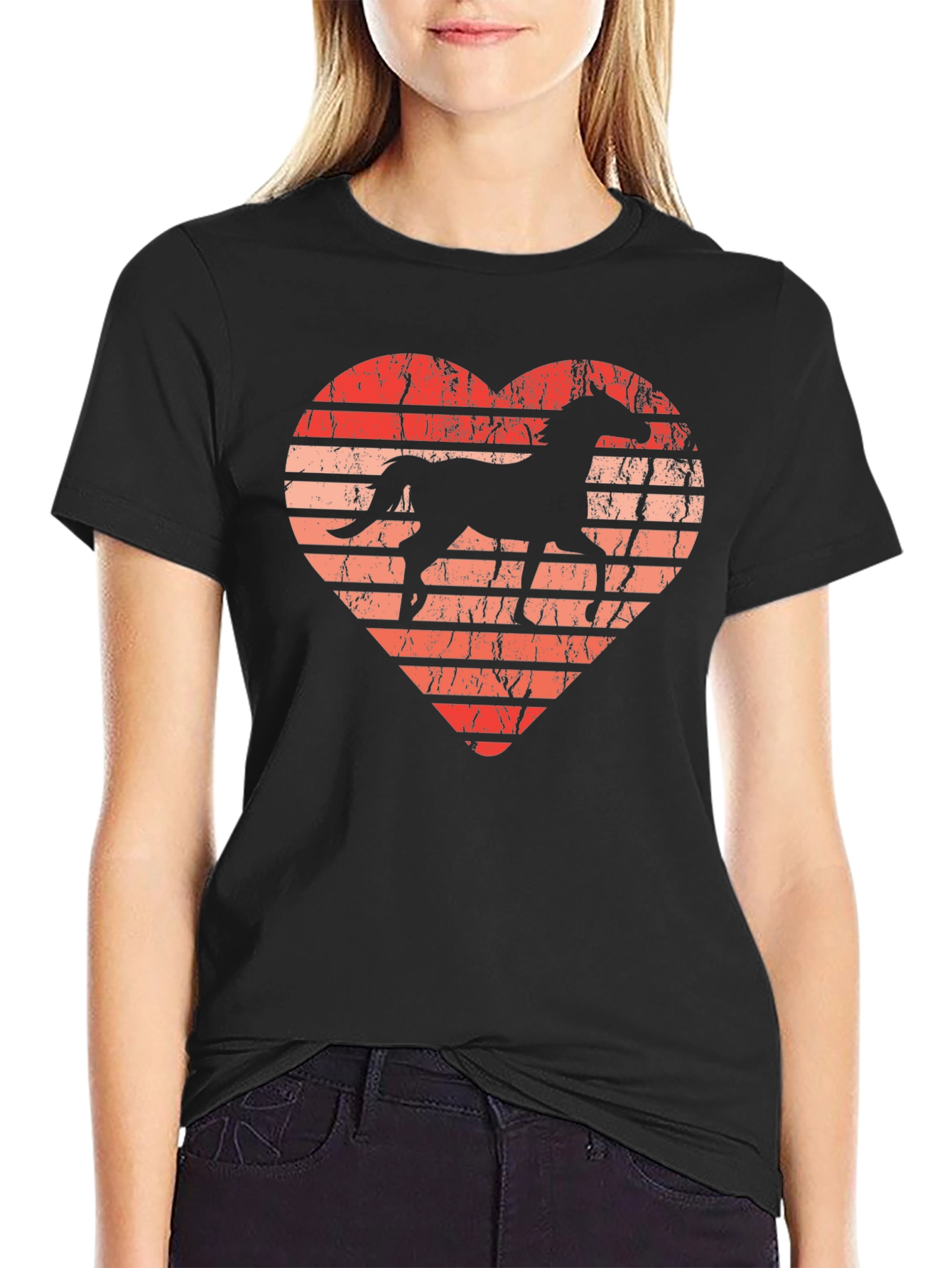 Horse Lover Heart Graphic T-Shirt
