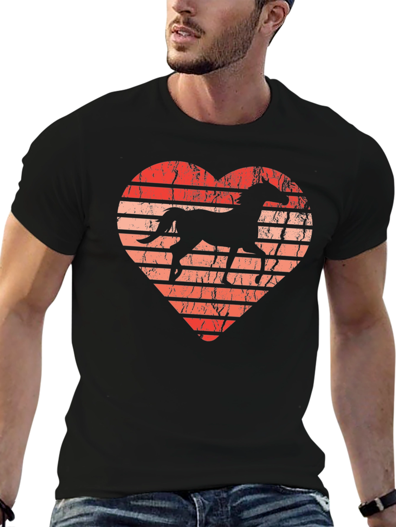 Horse Lover Heart Graphic T-Shirt