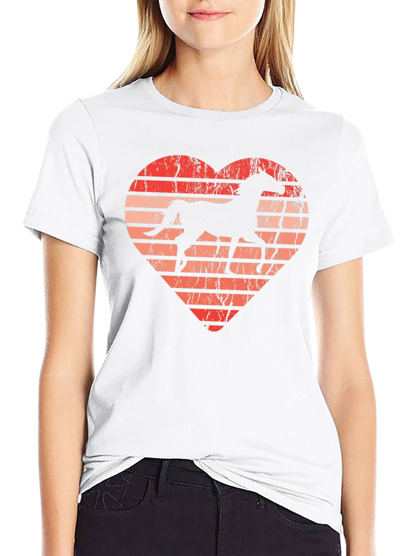 Horse Lover Heart Graphic T-Shirt