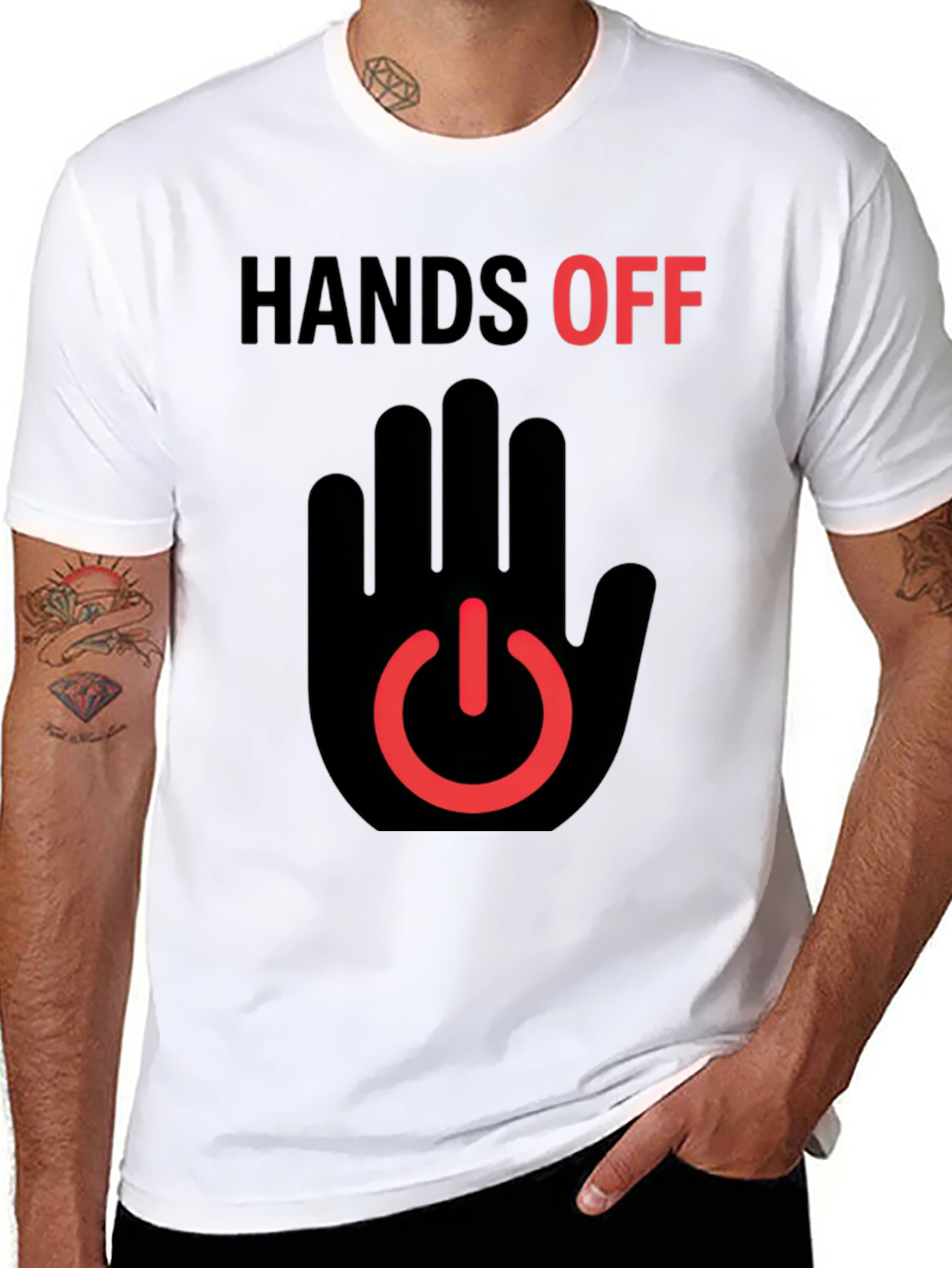 Hands Off Graphic T-Shirt - Black