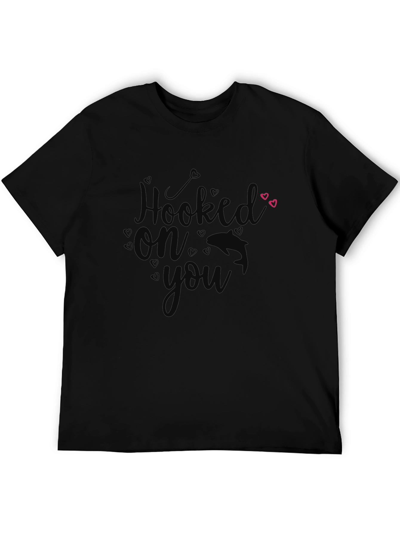 Hooked On You Black Graphic T-Shirt