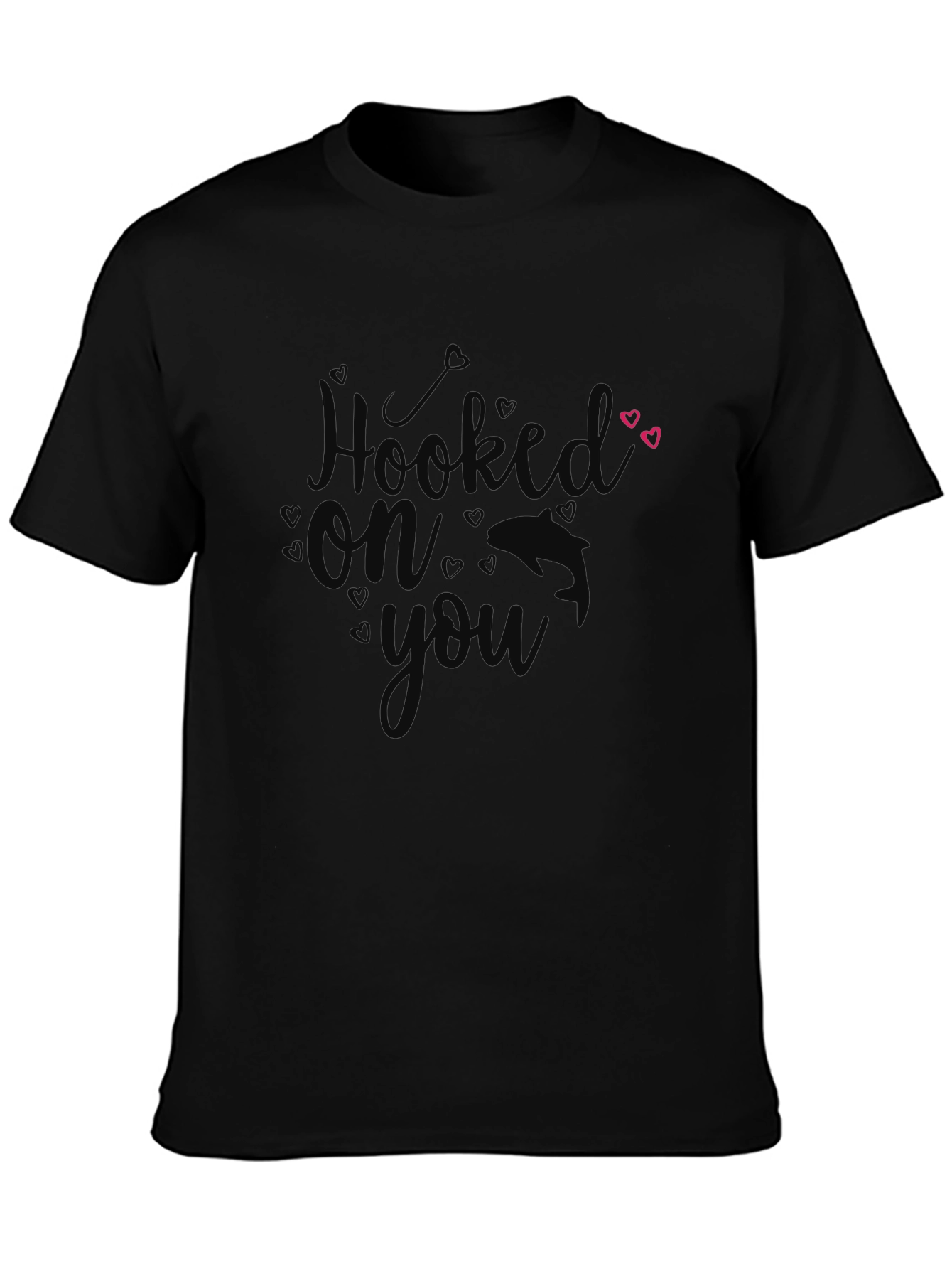Hooked On You Black Graphic T-Shirt