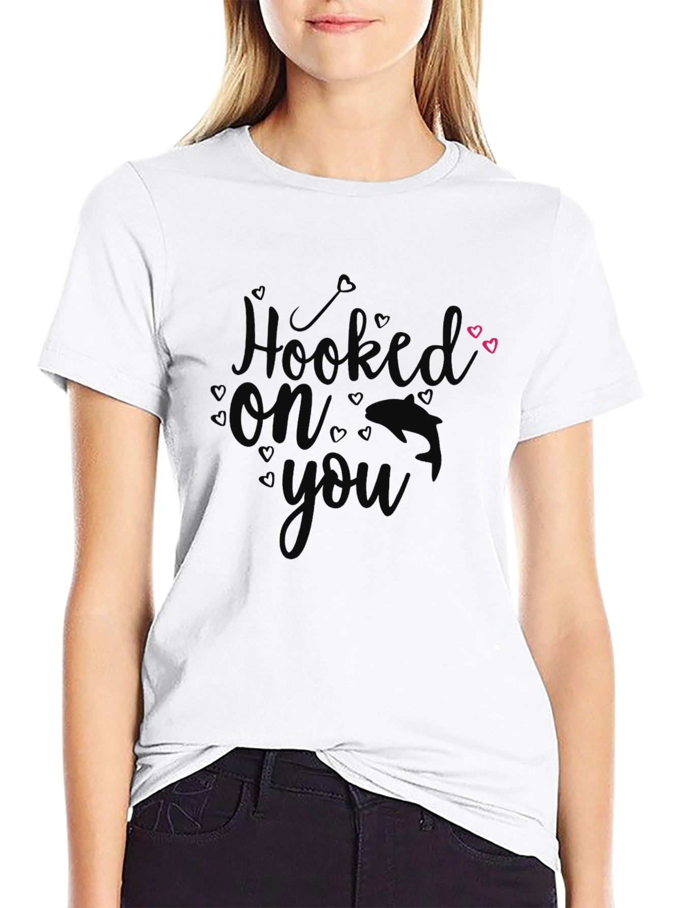 Hooked On You Black Graphic T-Shirt