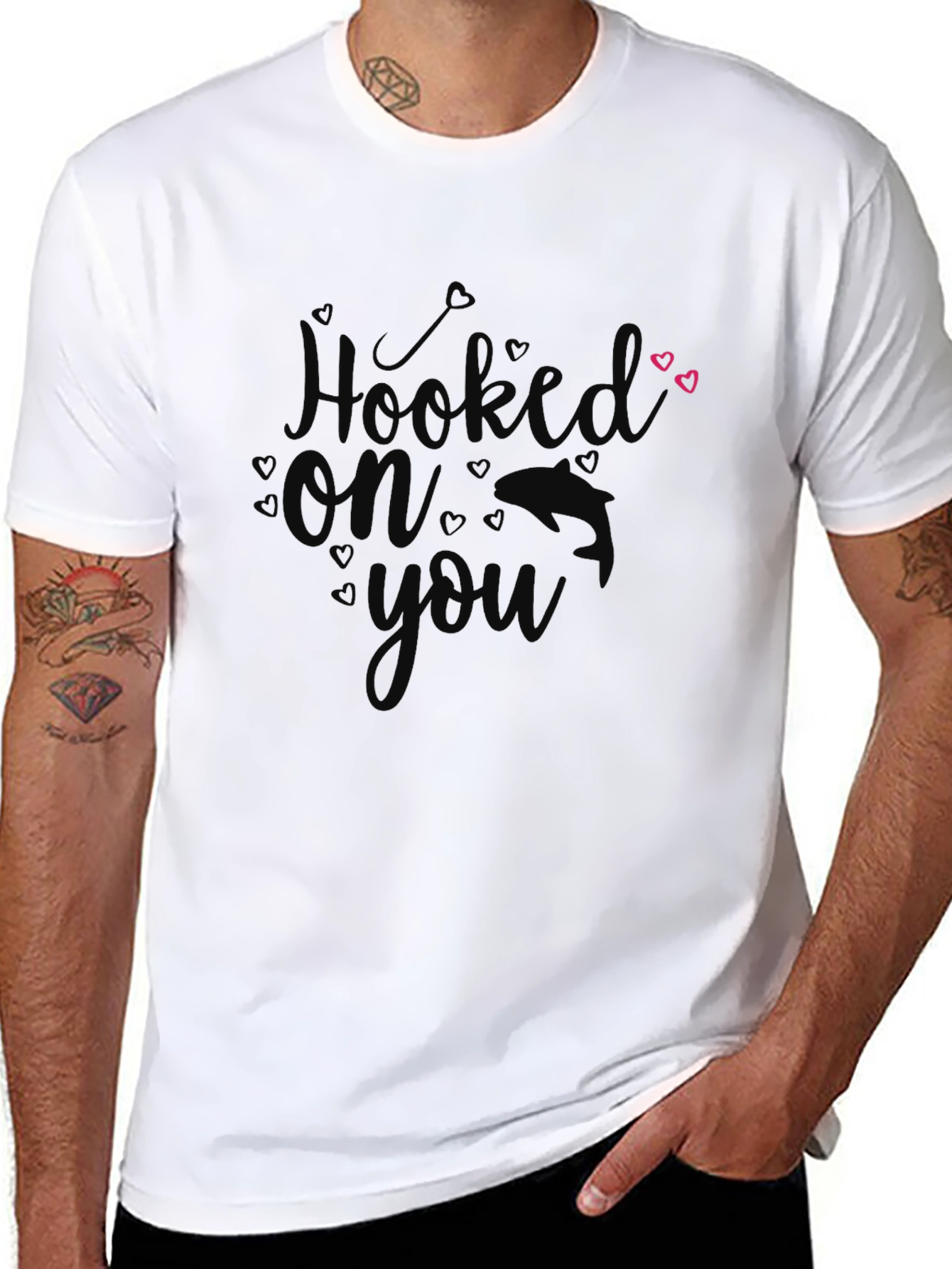 Hooked On You Black Graphic T-Shirt