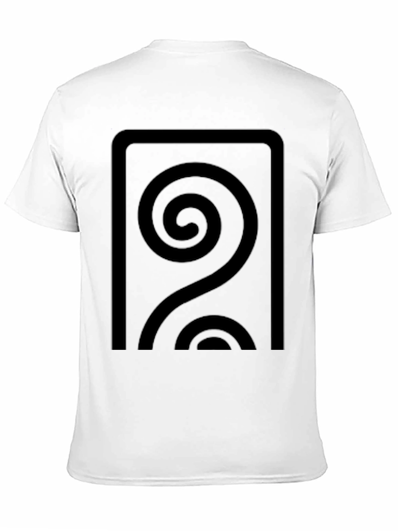 Black T-Shirt with Geometric Spiral Design