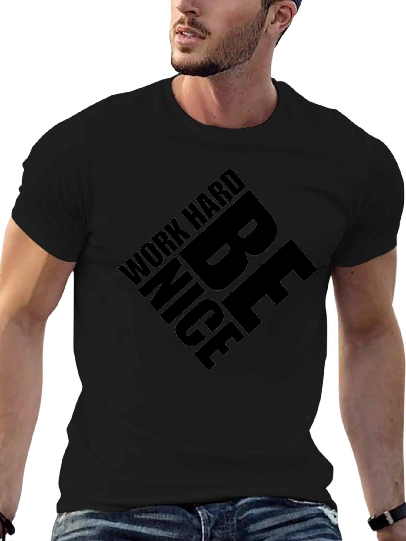 Work Hard Be Nice Black Graphic Tee