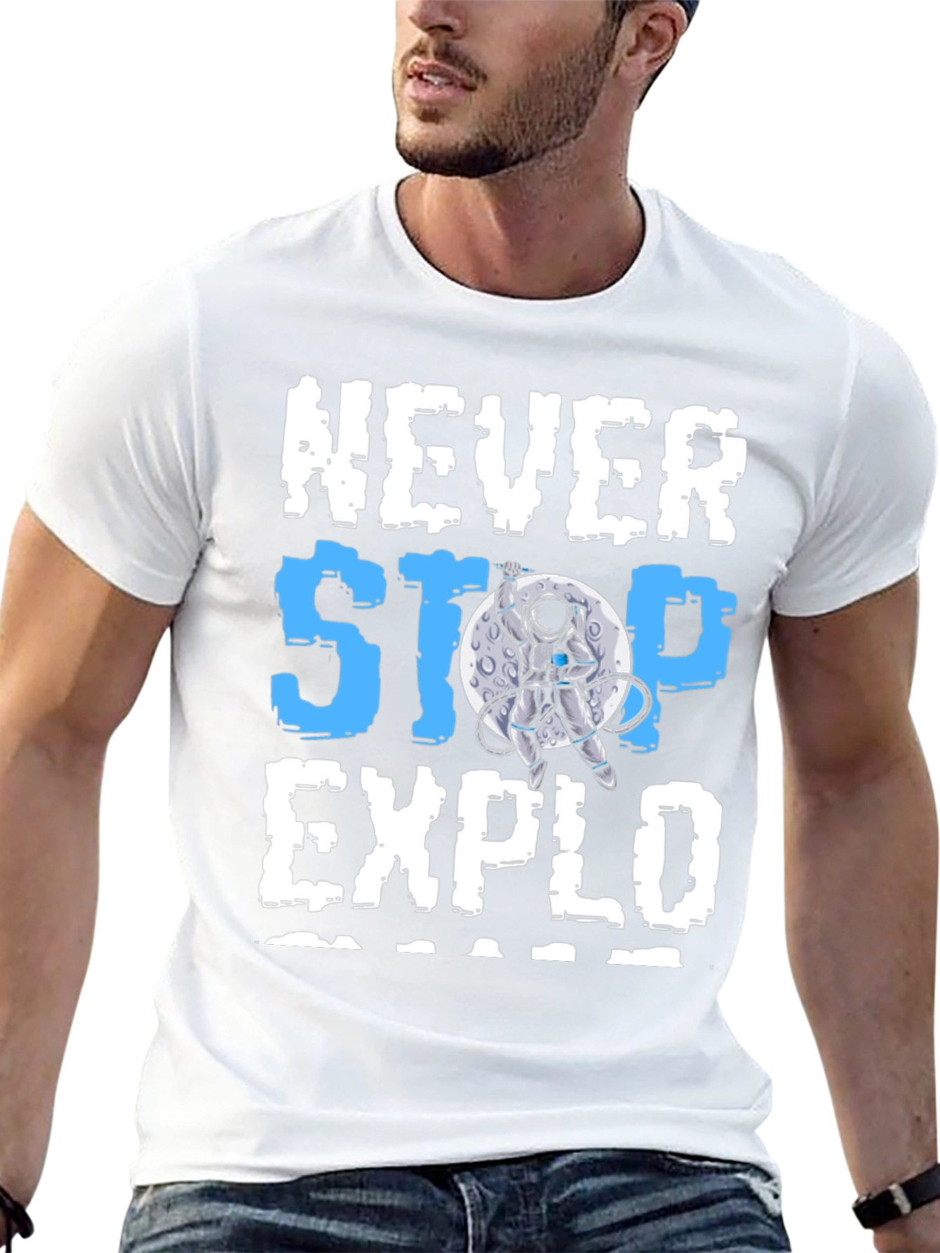 Never Stop Exploring Astronaut Graphic T-Shirt