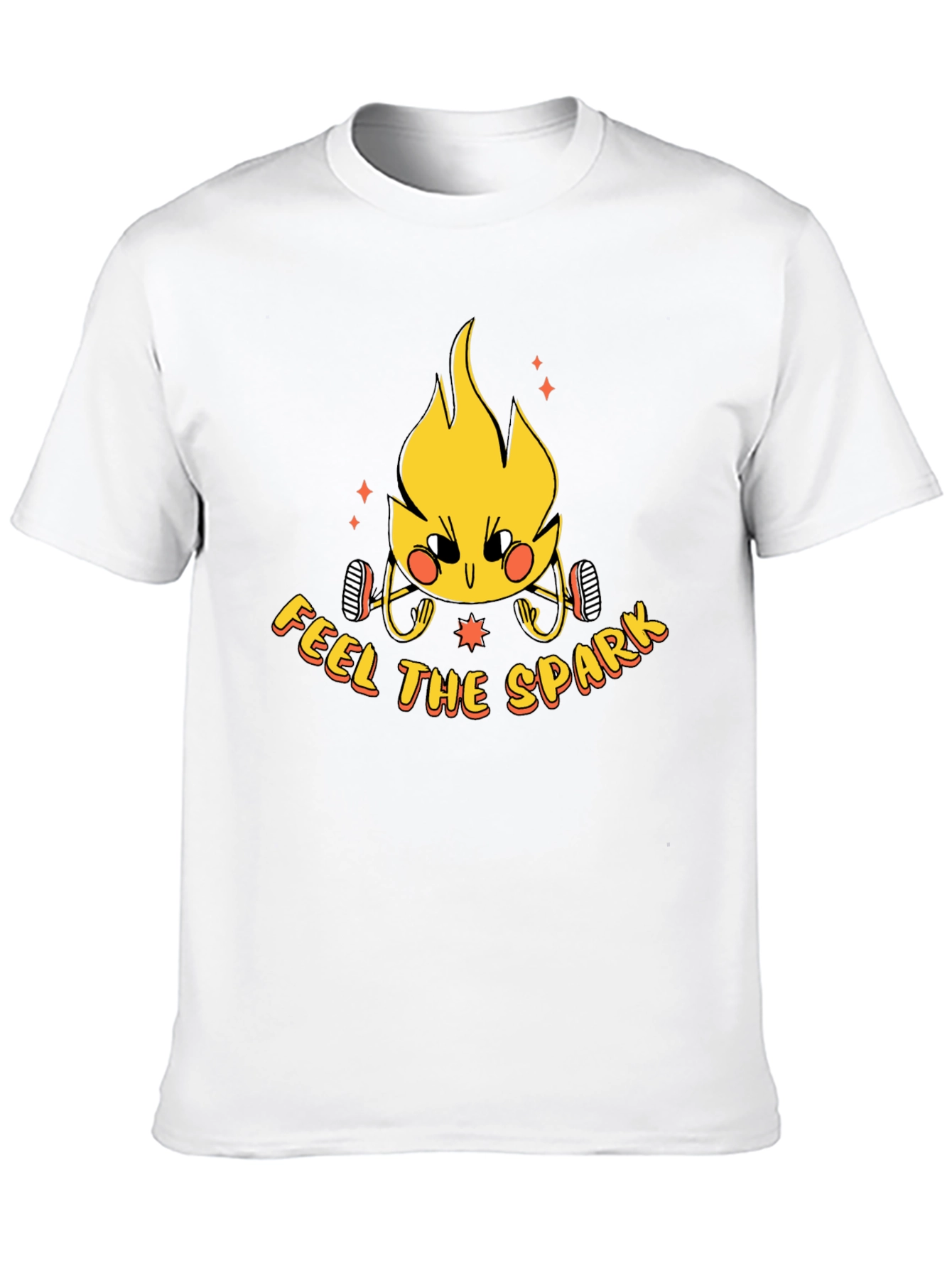 Feel the Spark Graphic Tee - Black Cotton T-Shirt